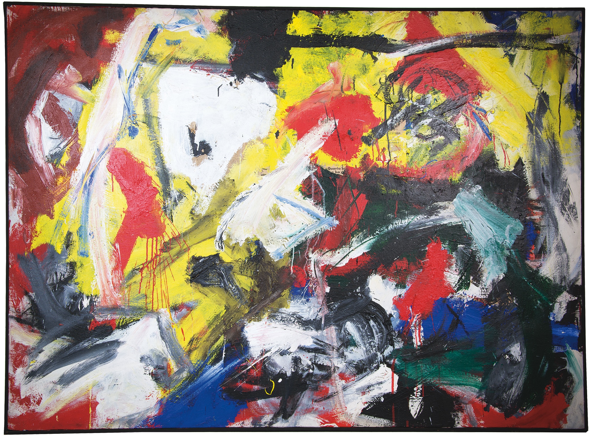 Emilio Vedova - Ciclo 61/62 N.4, 1961-1962 - Olio e carta su tela 146,5 x 200 cm - Stato Italiano, in consegna al Segretariato regionale del Ministero per i beni e le attività culturali per la Lombardia / In comodato al Comune di Bergamo per la GAMeC - Foto: © Roberto Morelli / Scalpendi editore