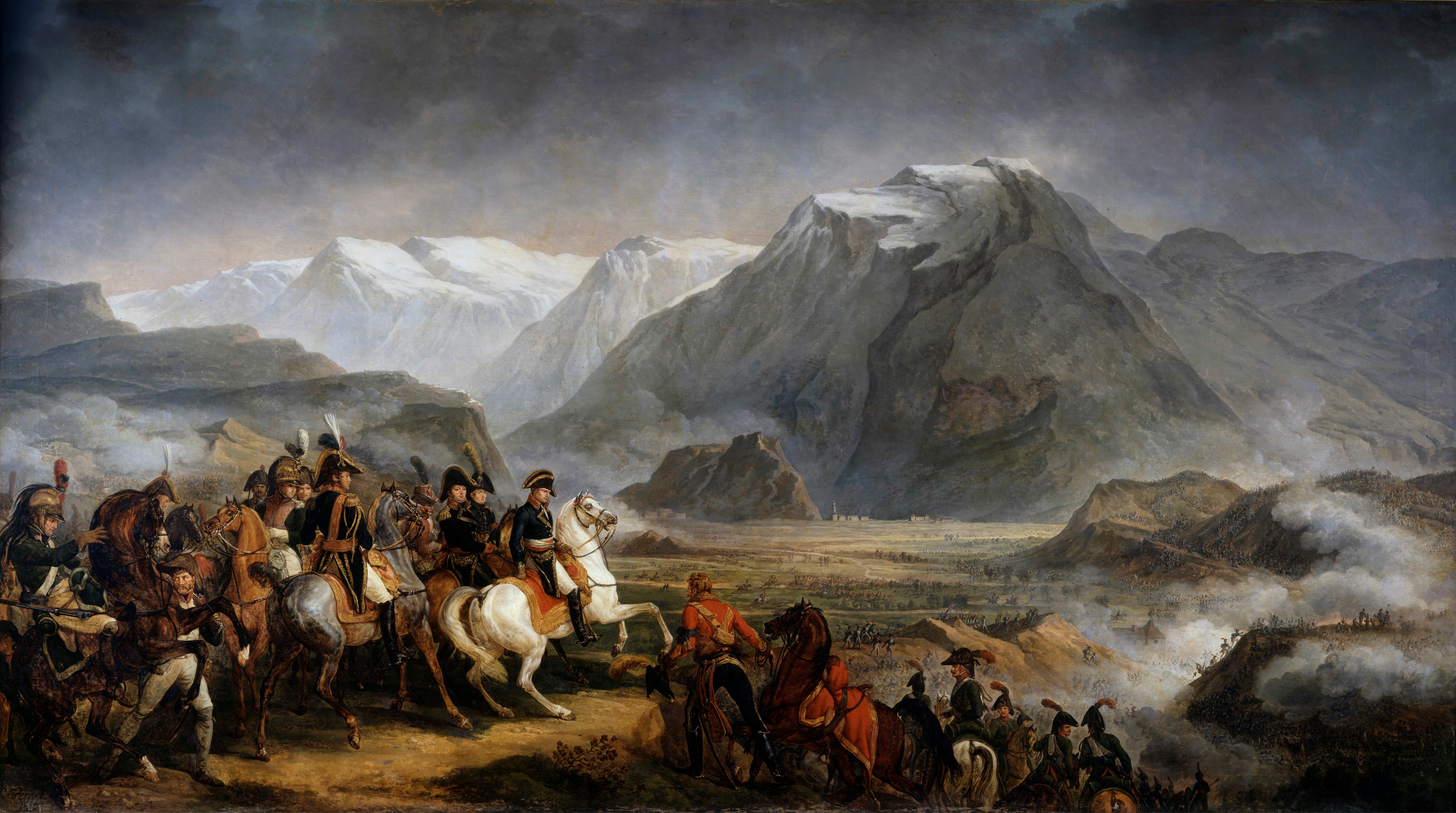 Il Generale Napoleone con l'armata francese mentre valica le Alpi