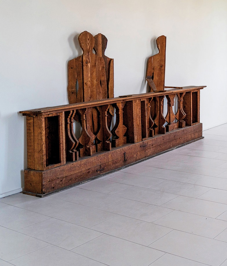 Mario Ceroli, Balcone, 1966 legno; 182X 308 X 37