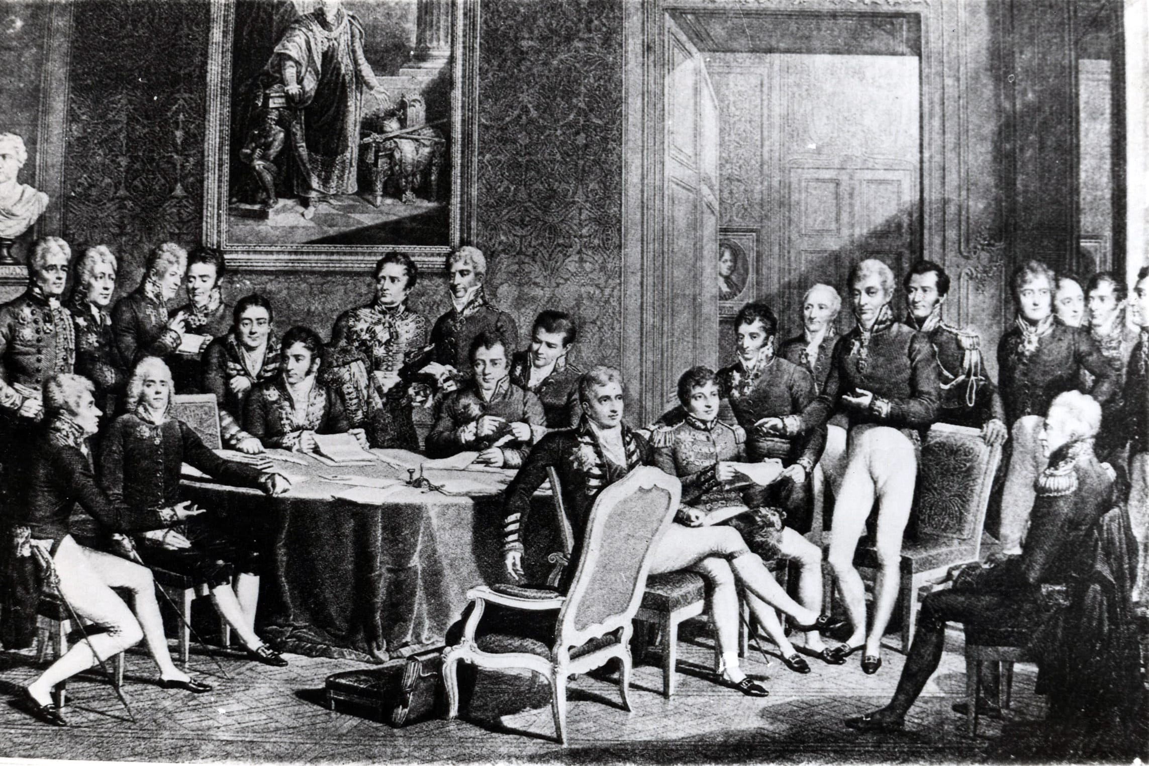 Dal novembre 1814 al giugno 1815 Austria, Russia, Prussia e Regno Unito, le potenze che hanno sconfitto Napoleone a Waterloo, si riuniscono a Vienna. E' considerato il grande capolavoro diplomatico di Metternich