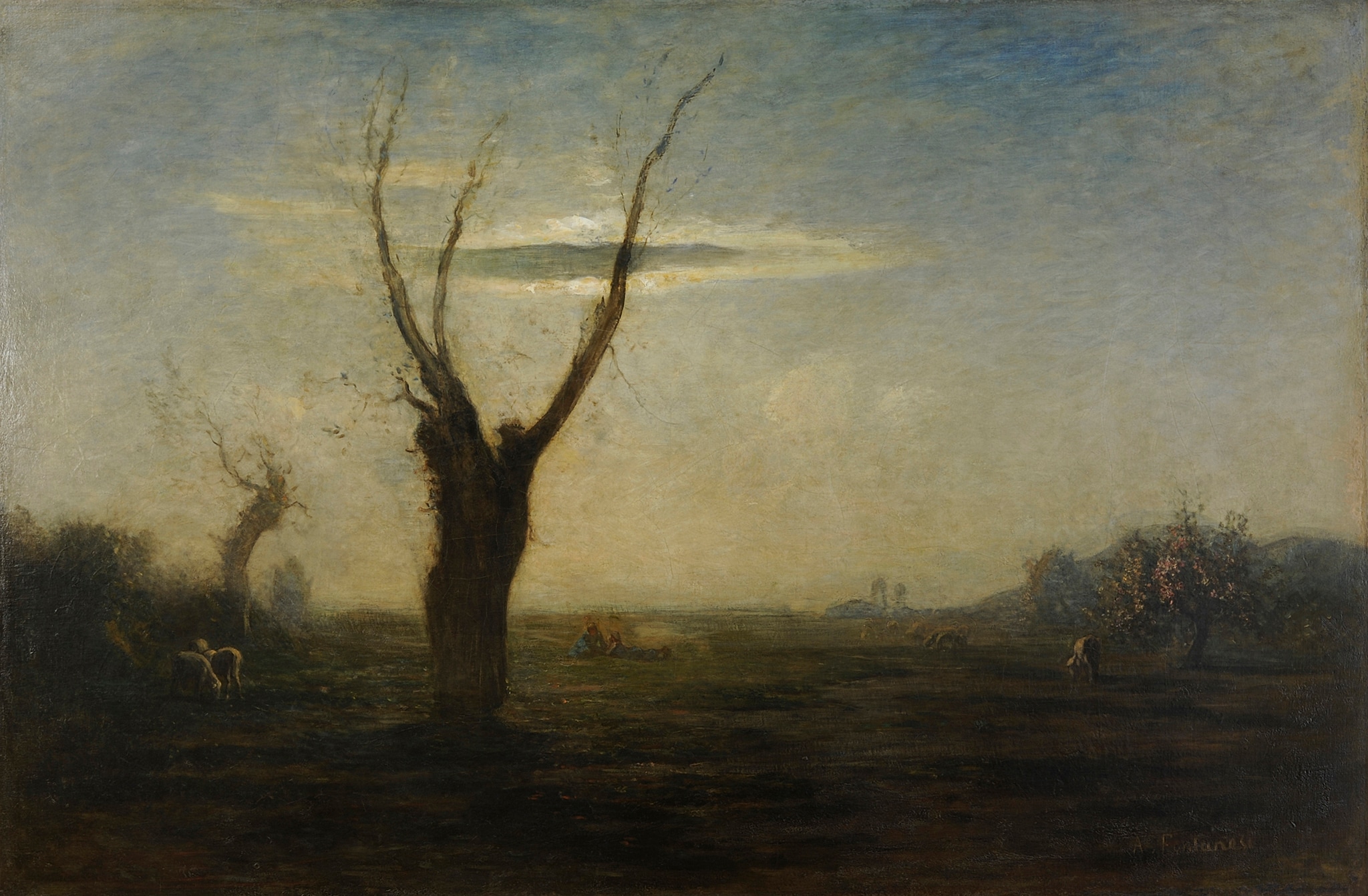 Antonio Fontanesi - Aprile, 1872-1873 - olio su tela, cm 170 x 258 - GAM - Galleria Civica d'Arte Moderna e Contemporanea, Torino 