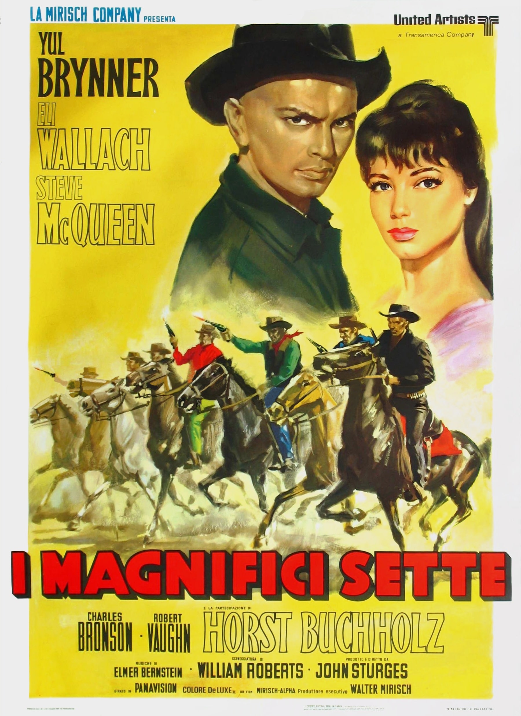 La locandina italiana del film I Magnifici Sette, 1960