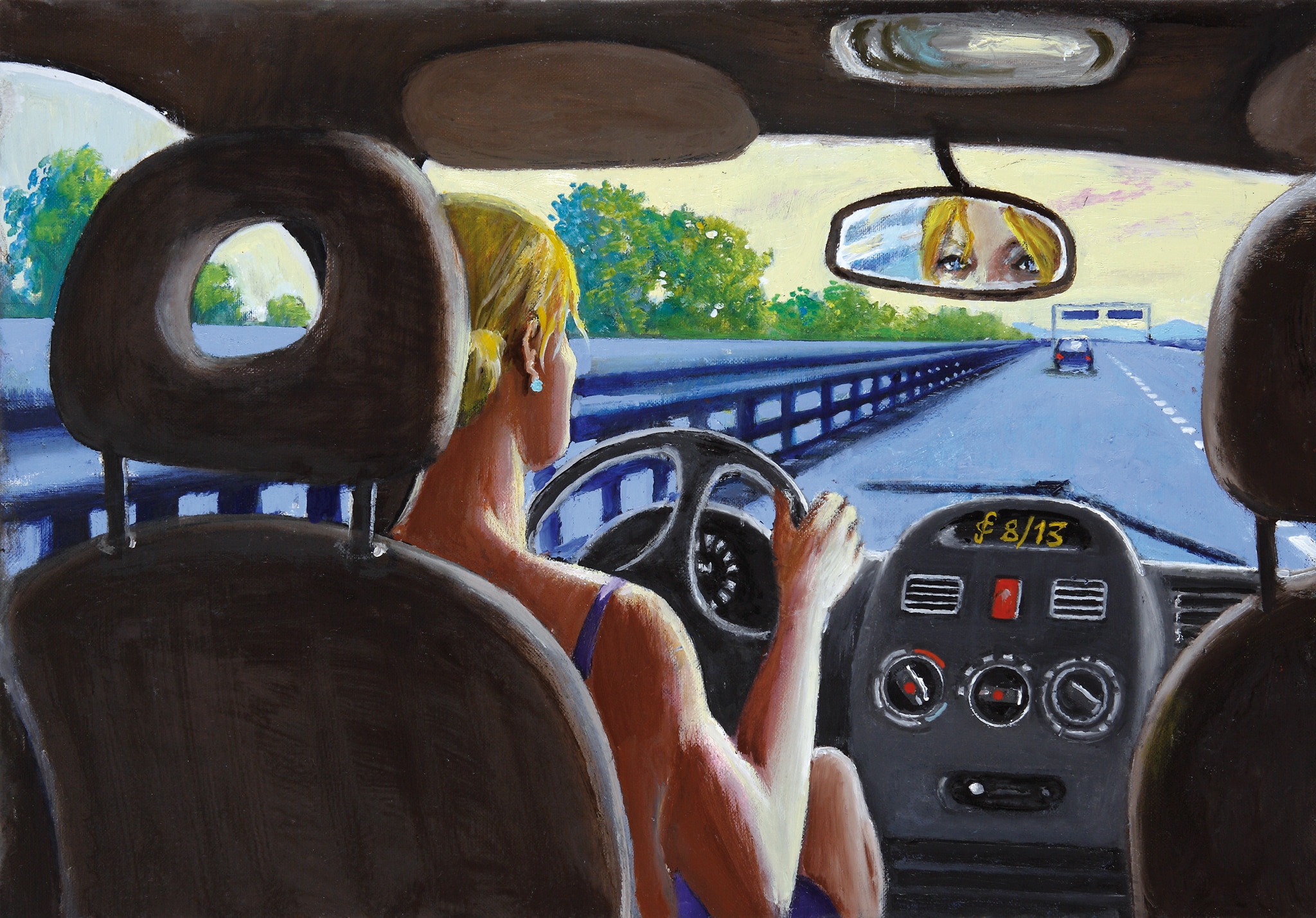 Una signora in autostrada, 2013, cm 35x50