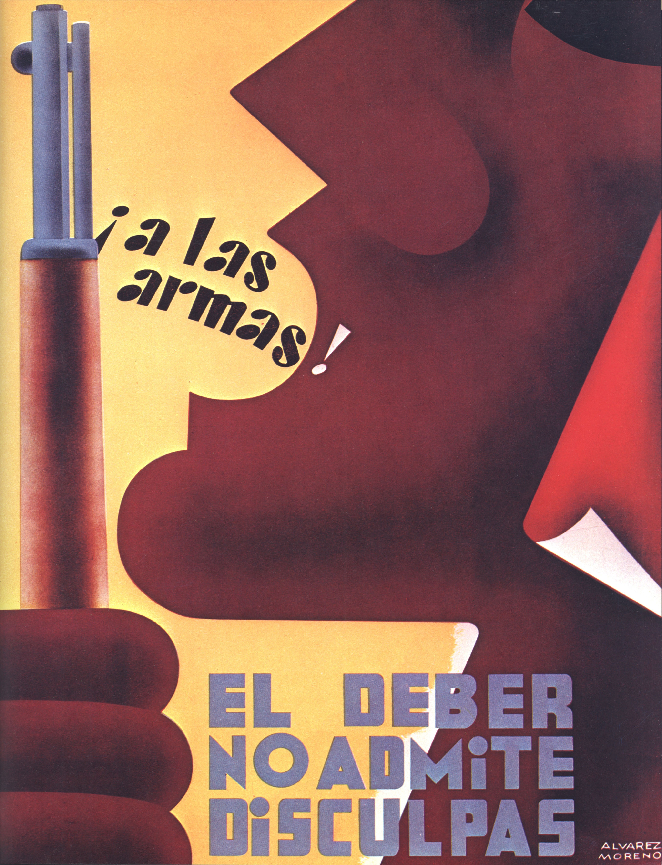 Manifesto di richiamo alle armi. Francisco Franco sviluppa durante il conflitto una forte struttura propagandistica da associare alle azioni militari