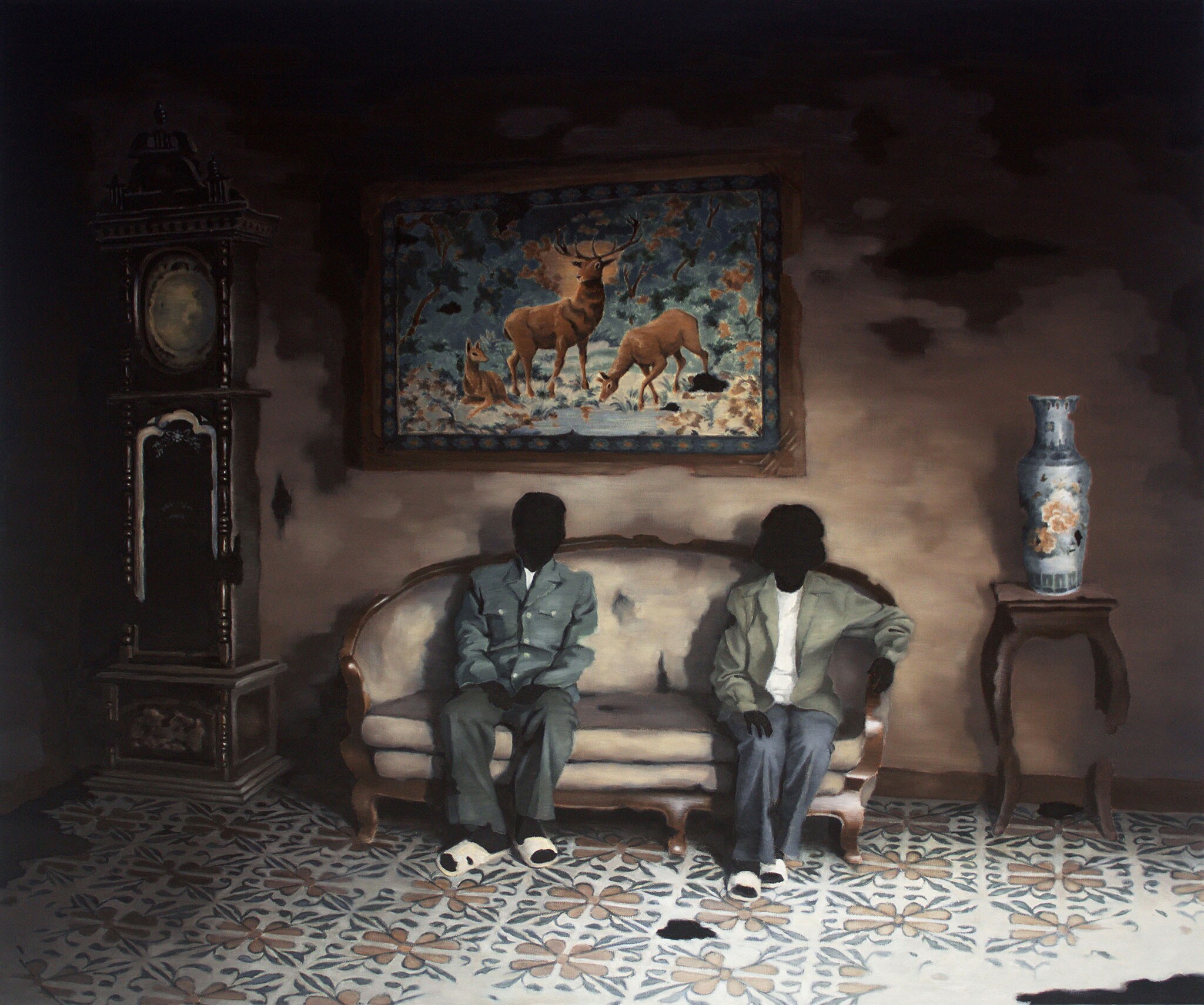 Nguyen Thai Tuan, "Interior 11", 2018. Olio su tela 150 x 180 cm