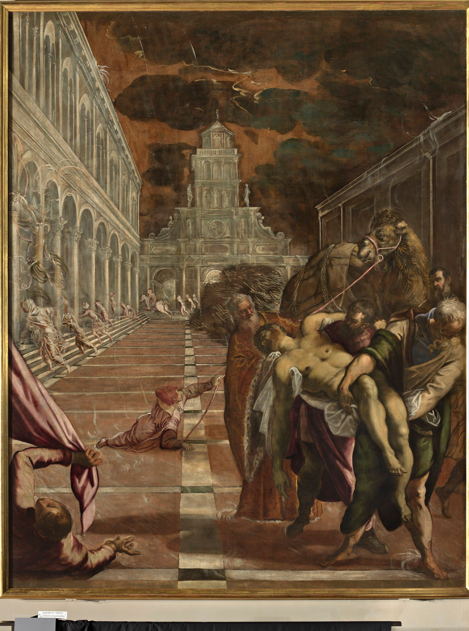 Tintoretto (Jacopo Robusti), Trafugamento del corpo di san Marco, 1562-1566 ca. - Tela, cm 397 x 315 - Provenienza: salone sansoviniano della Biblioteca Marciana di Venezia fino al 1920 - Sala XI