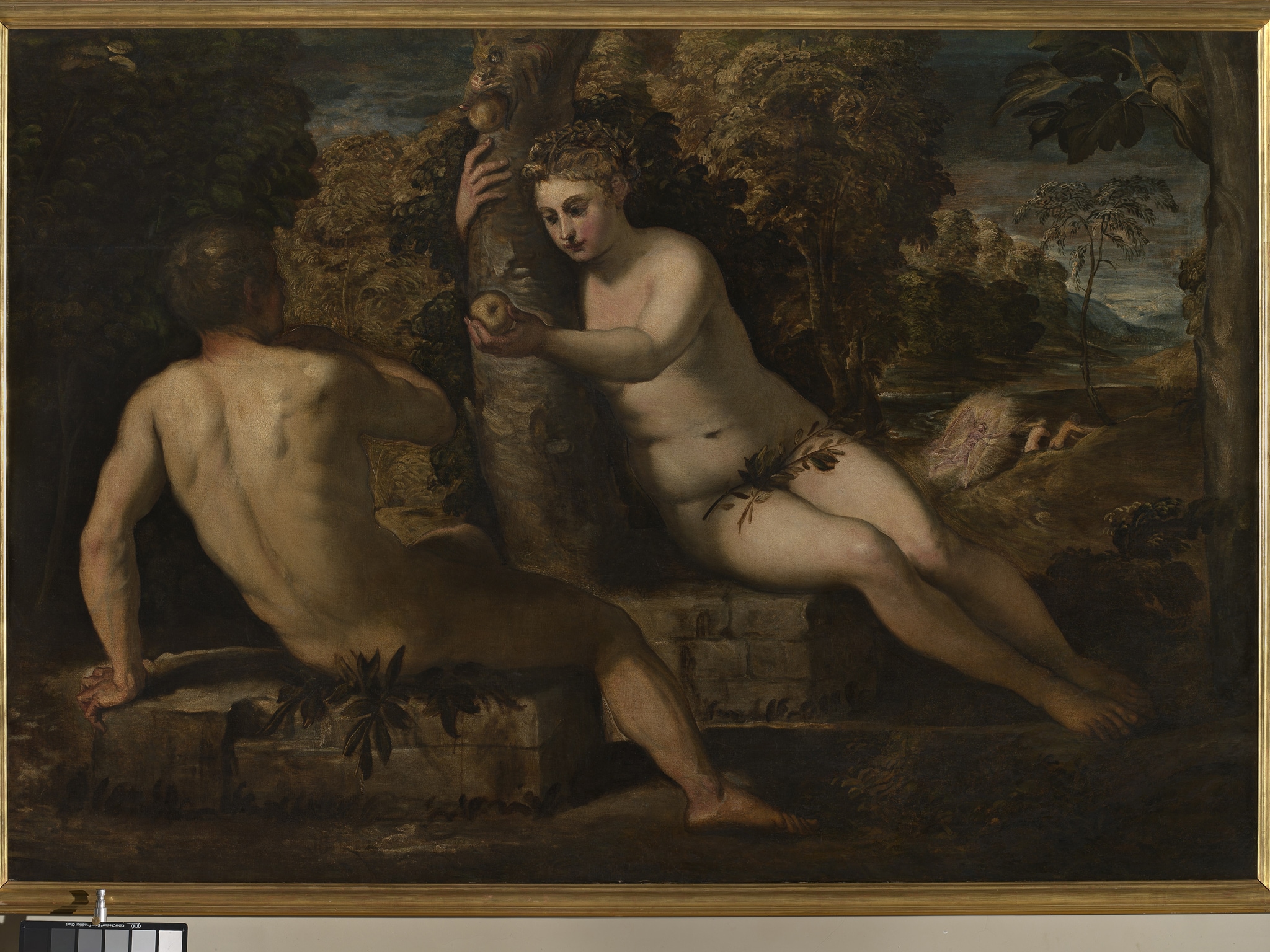 Tintoretto (Jacopo Robusti), Adamo ed Eva, 1550-1553 ca. - Tela, cm 150 x 220 - Provenienza: acquisizione del 1812, dalla Scuola della Santissima Trinità di Venezia- Sala XXIII