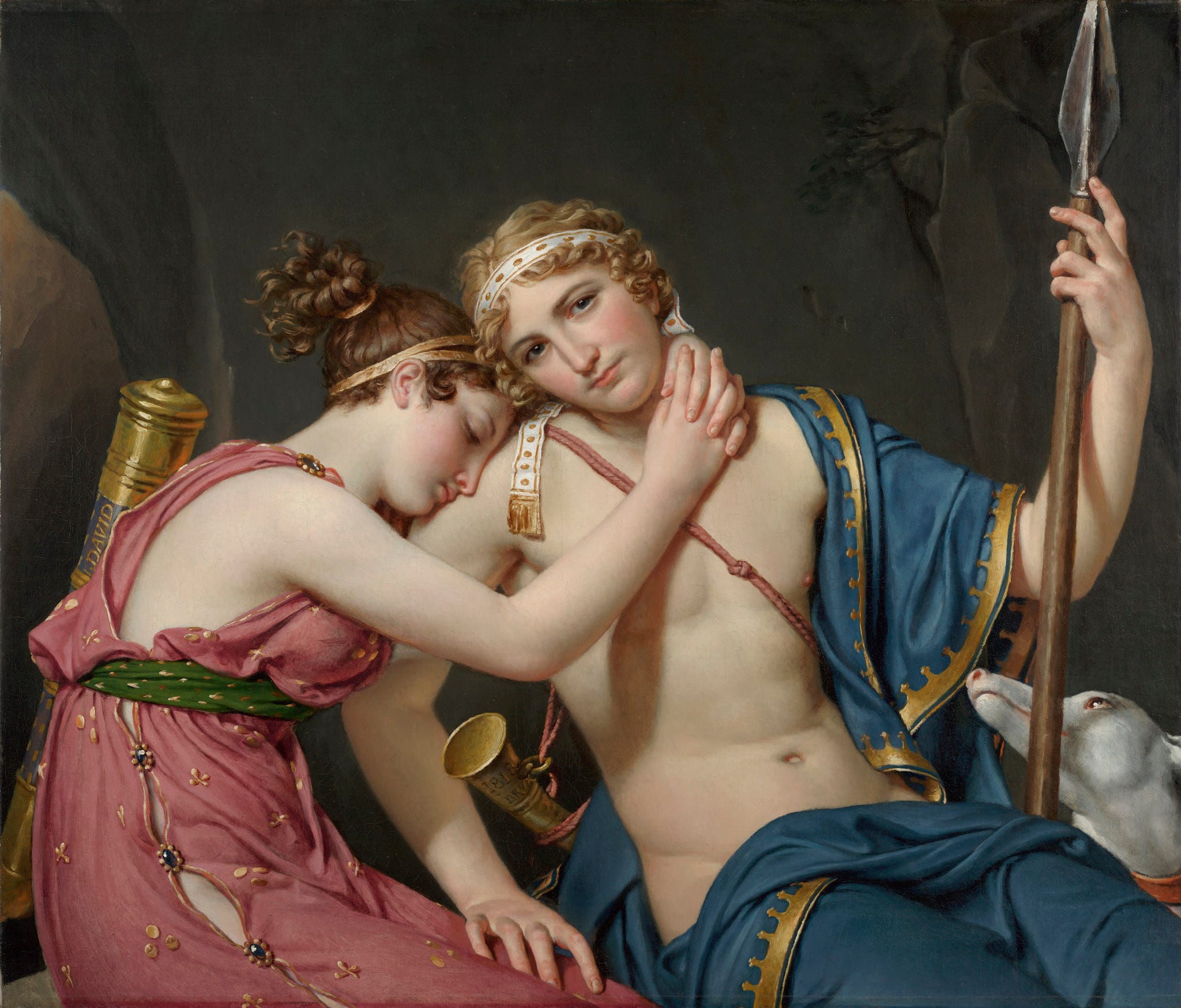 L'addio di Telemaco e Eucharis, Jacques-Louis David, 1818, olio su tela, 88,3x103,2cm, Getty Center (Los Angeles​)