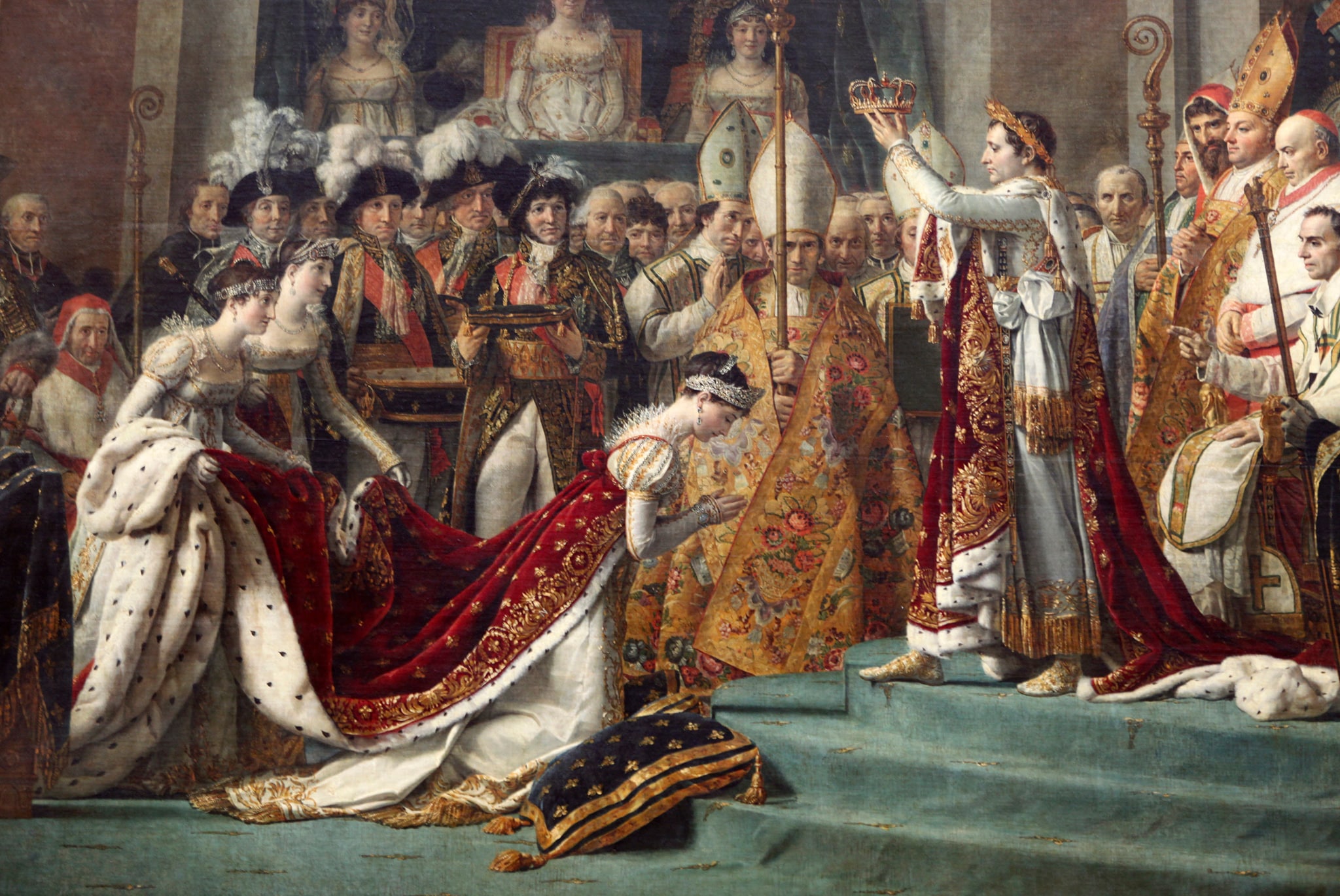 L'incoronazione di Napoleone, il 2 dicembre 1804 (dettaglio), Jacques Louis Da​vid, 1805-1807, olio su tela, 610×970cm, Museo del Louvre (Parigi)