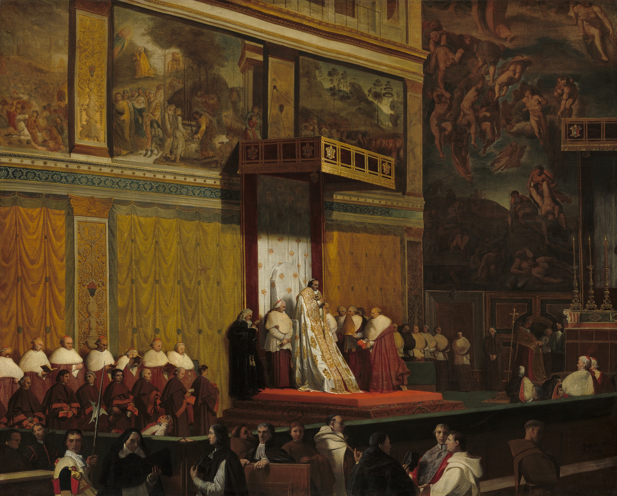 Papa Pio VII nella Cappella Sistina, Jean-Auguste-Dominiq​ue Ingres, 1814, olio su tela, 72x92cm, National Gallery (Washington, D.C.)