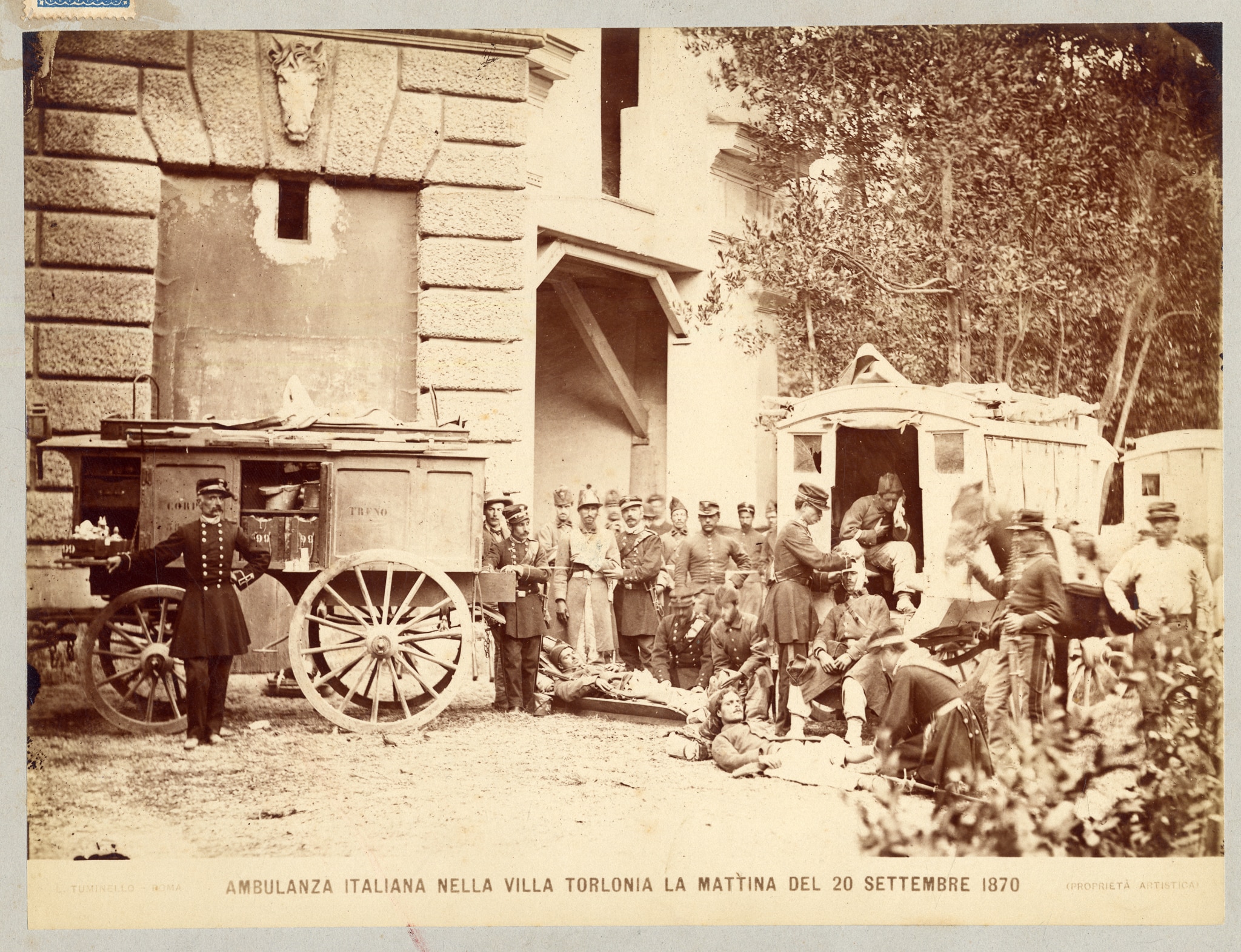 Ludovico Tuminello - Ambulanza italiana a Villa Torlonia il 20 settembre 1870