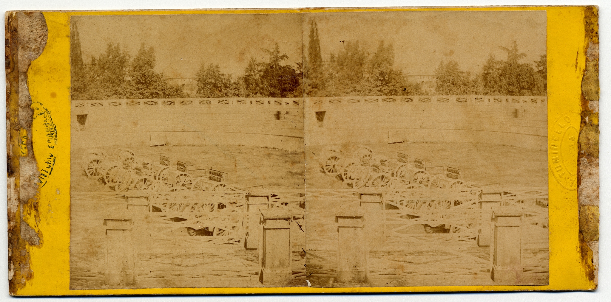 Ludovico Tuminello - Veduta dell’accampamento a Villa Torlonia. Fotografia stereoscopica scattata il 21 settembre 1870