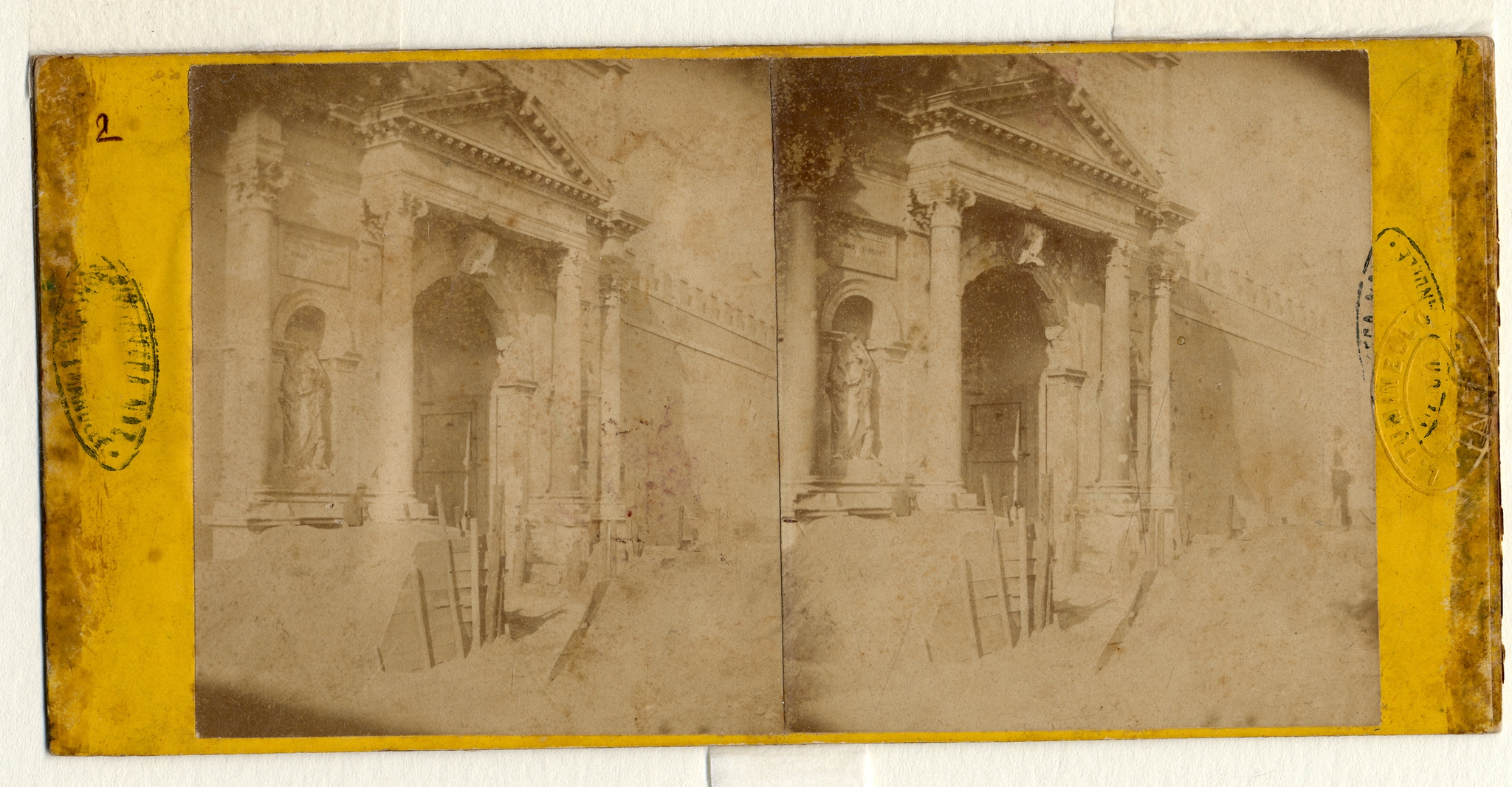 Ludovico Tuminello - Veduta di Porta Pia. Fotografia stereoscopica scattata il 21 settembre 1870