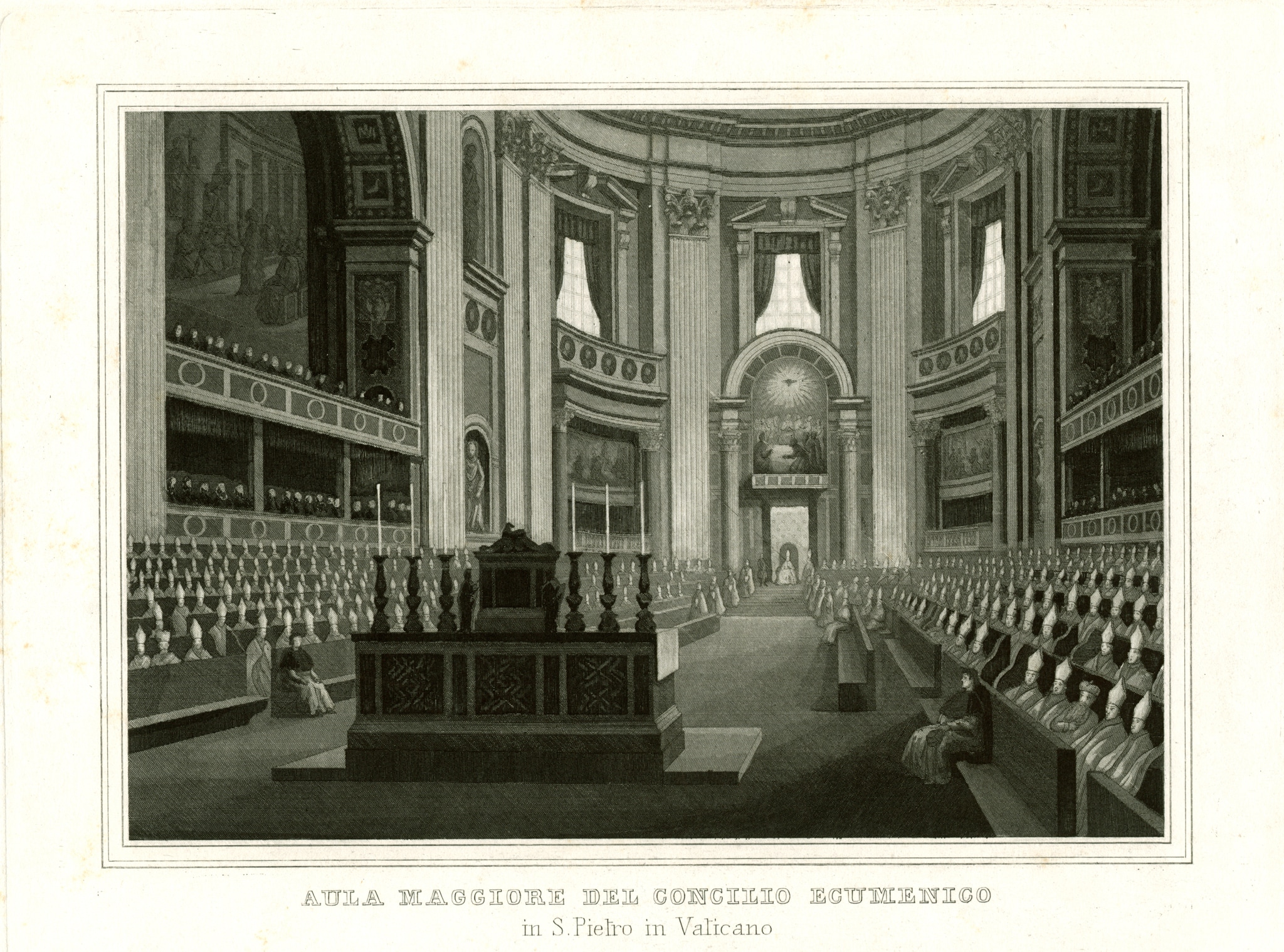 Aula maggiore del Concilio Ecumenico in San Pietro in Vaticano. 1869