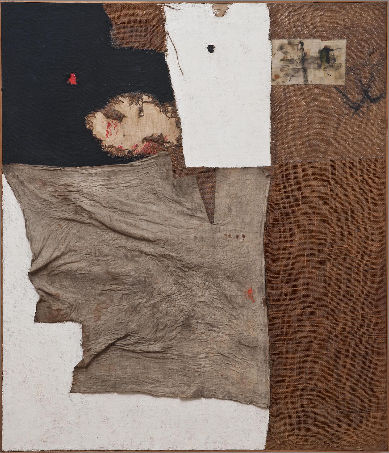 Alberto Burri - Sacco - 1952 - Sacco, tele, acrilici e vinavil - Acquisto della Fondazione Guido ed Ettore De Fornaris da collezione privata, Roma, 1986