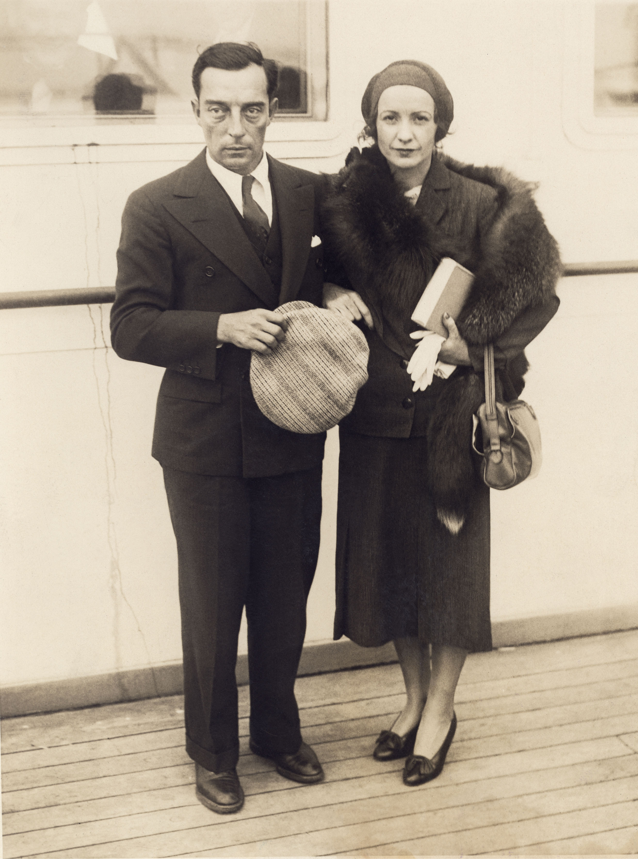 Keaton e la prima moglie Natalie al loro arrivo a New York negli anni '30