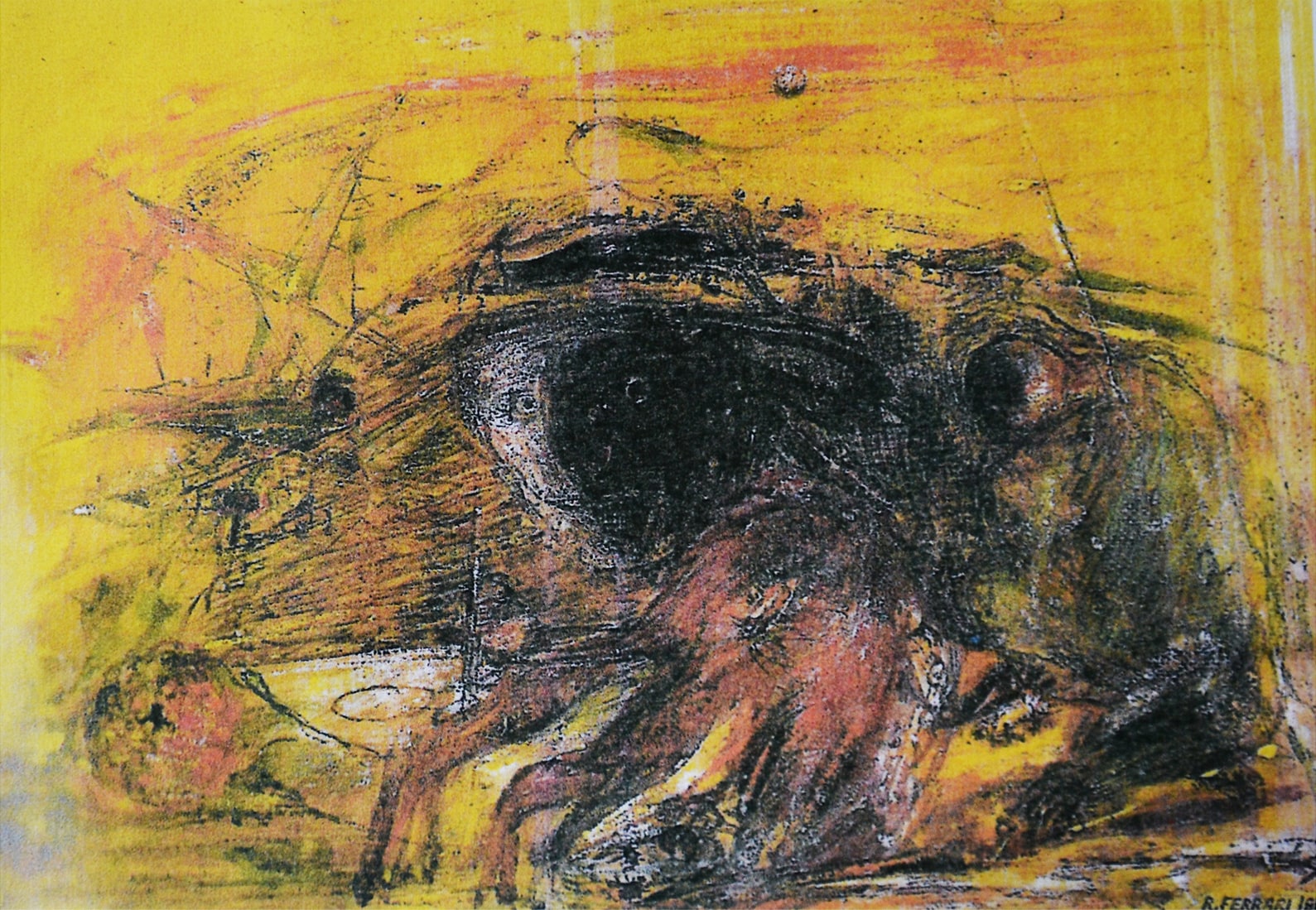 Osservare - 1980/81 - olio su tela - cm 29,5 x 41