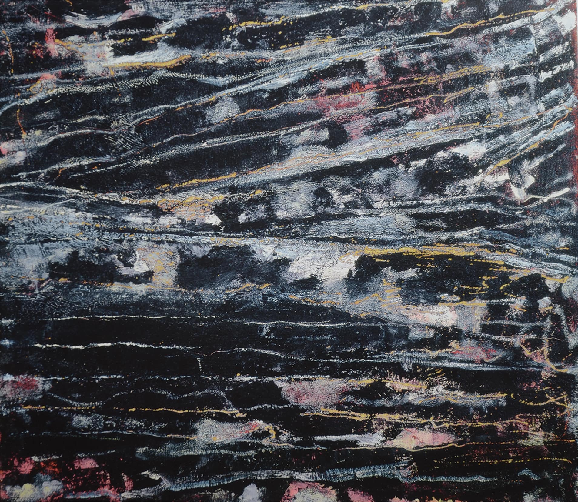Territorio striato - 1985/1986 - olio su tavola con incisioni al trapano - cm 55 x 62 - Museo civico Villa dei Cedri, Bellinzona