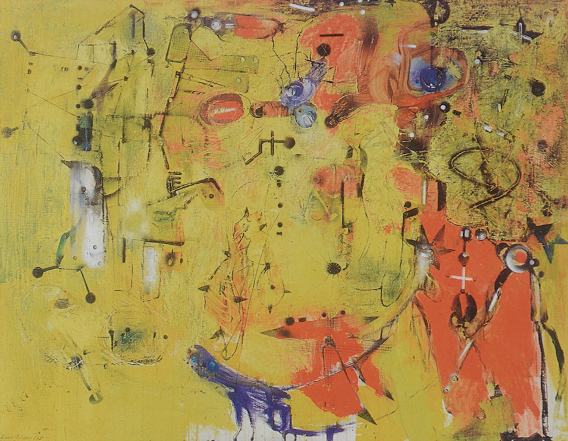 Graffiti urbani - 1973 - olio su tela - cm 140 x 180 - Banque CIC Suisse, Lugano