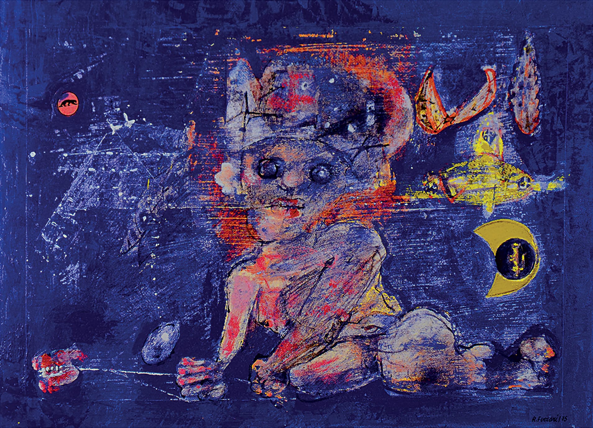 Gaio malinconico - 1975 - olio su carta su tela - cm 38,5 x 52,5 – Museo civico Villa dei Cedri, Bellinzona