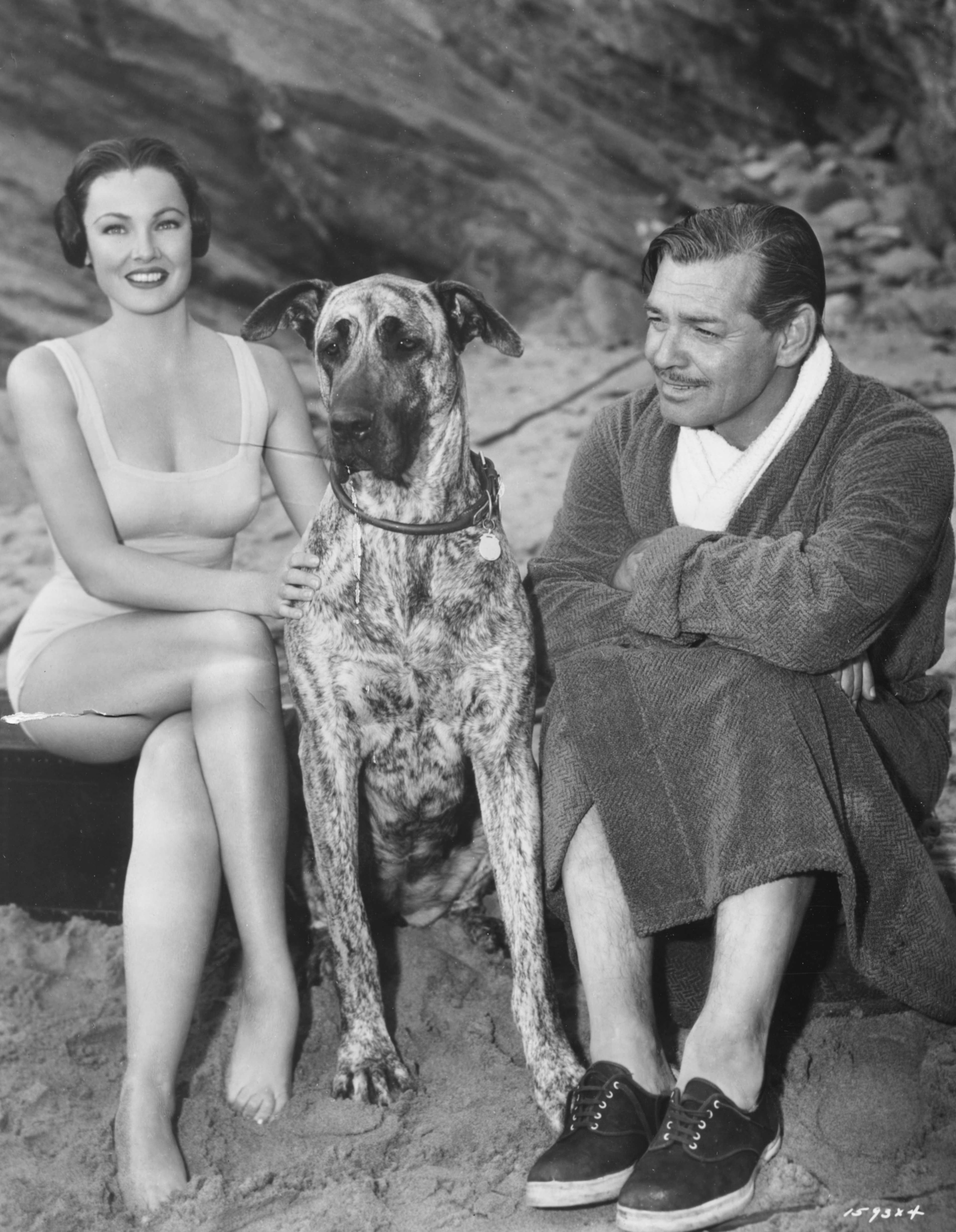 Sul set del film "Never let me go" (Arrivò l'alba) con Gene Tierney nel 1952