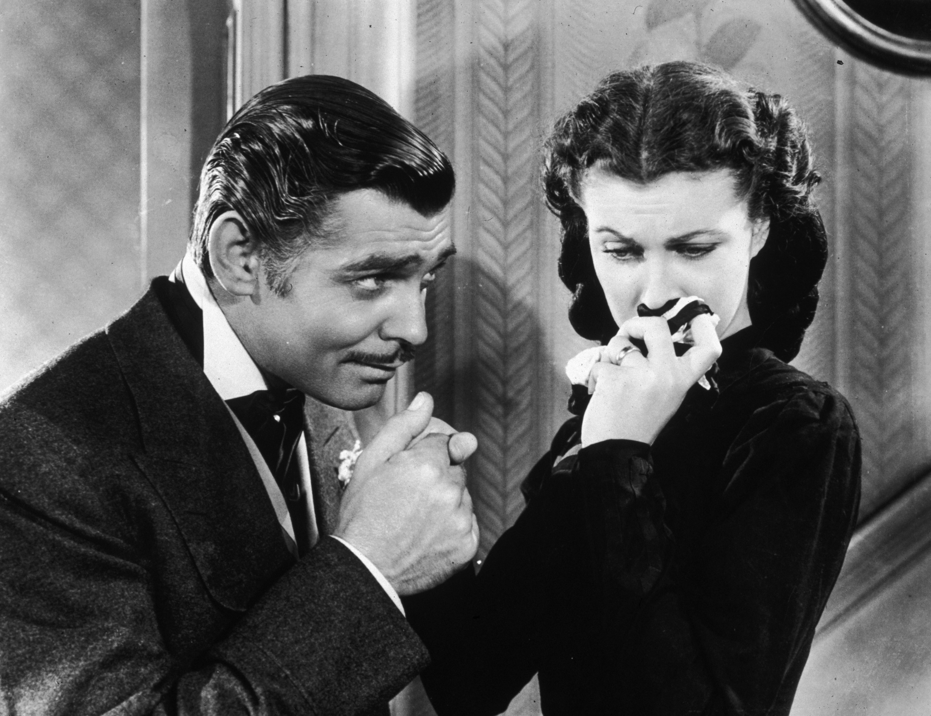Con Vivien Leigh in una scena di "Via col vento" (1939)