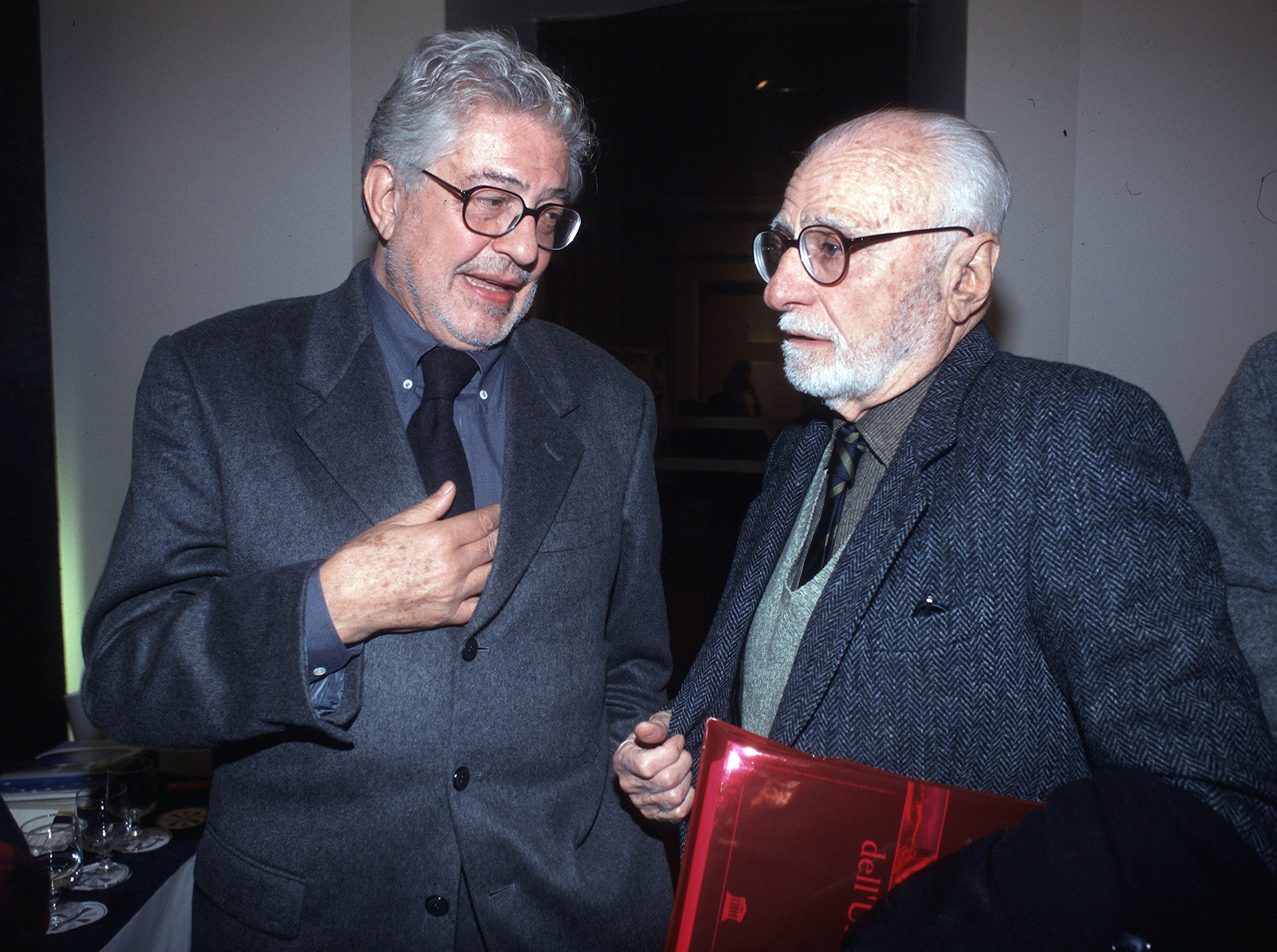 Monicelli con Ettore Scola nel 2002