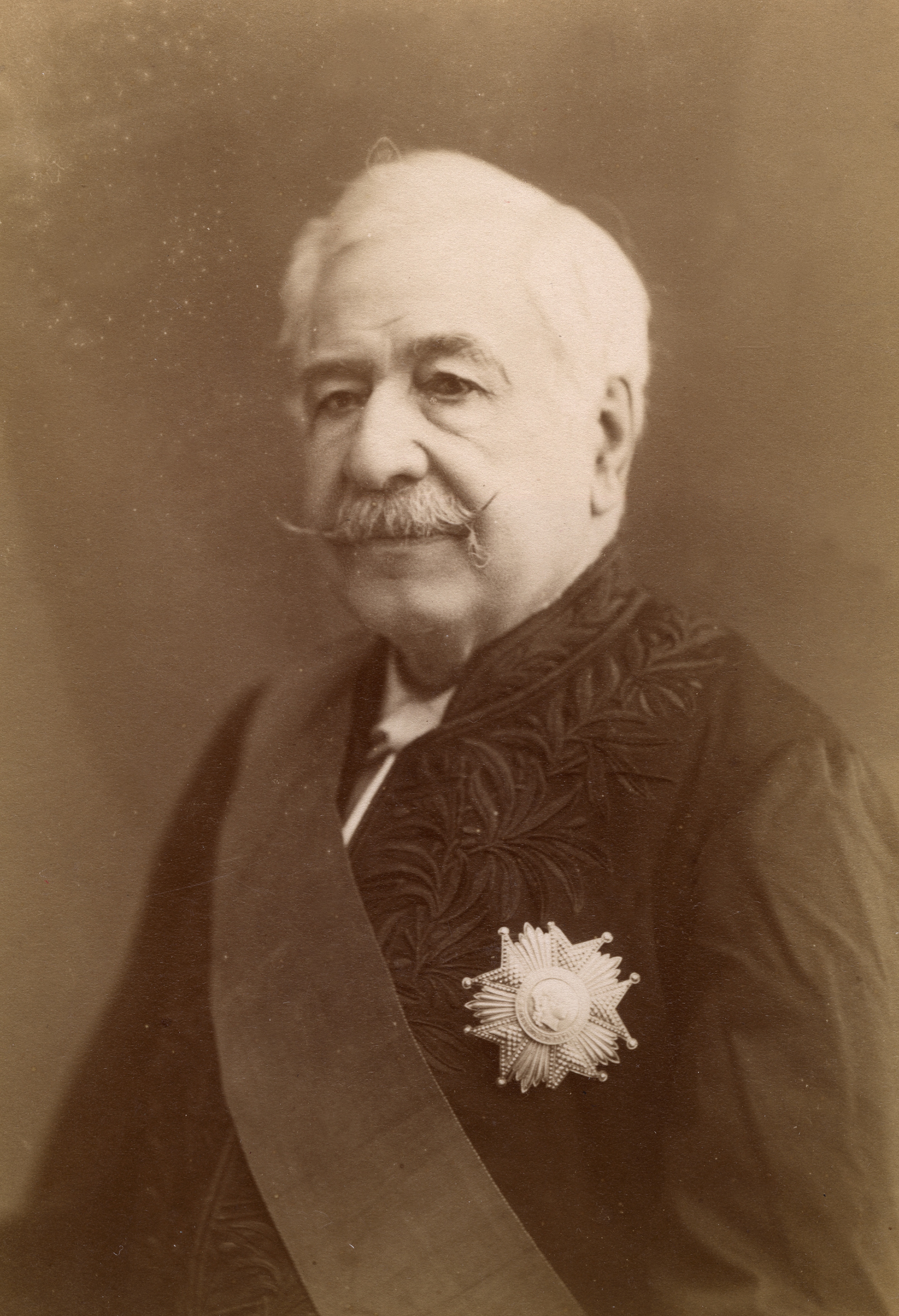 Il visconte Ferdinand-Marie Lesseps, diplomatico francese che realizza il canale di Suez. Tenterà in seguito, senza successo, di realizzare la medesima opera nell'istmo di Panama
