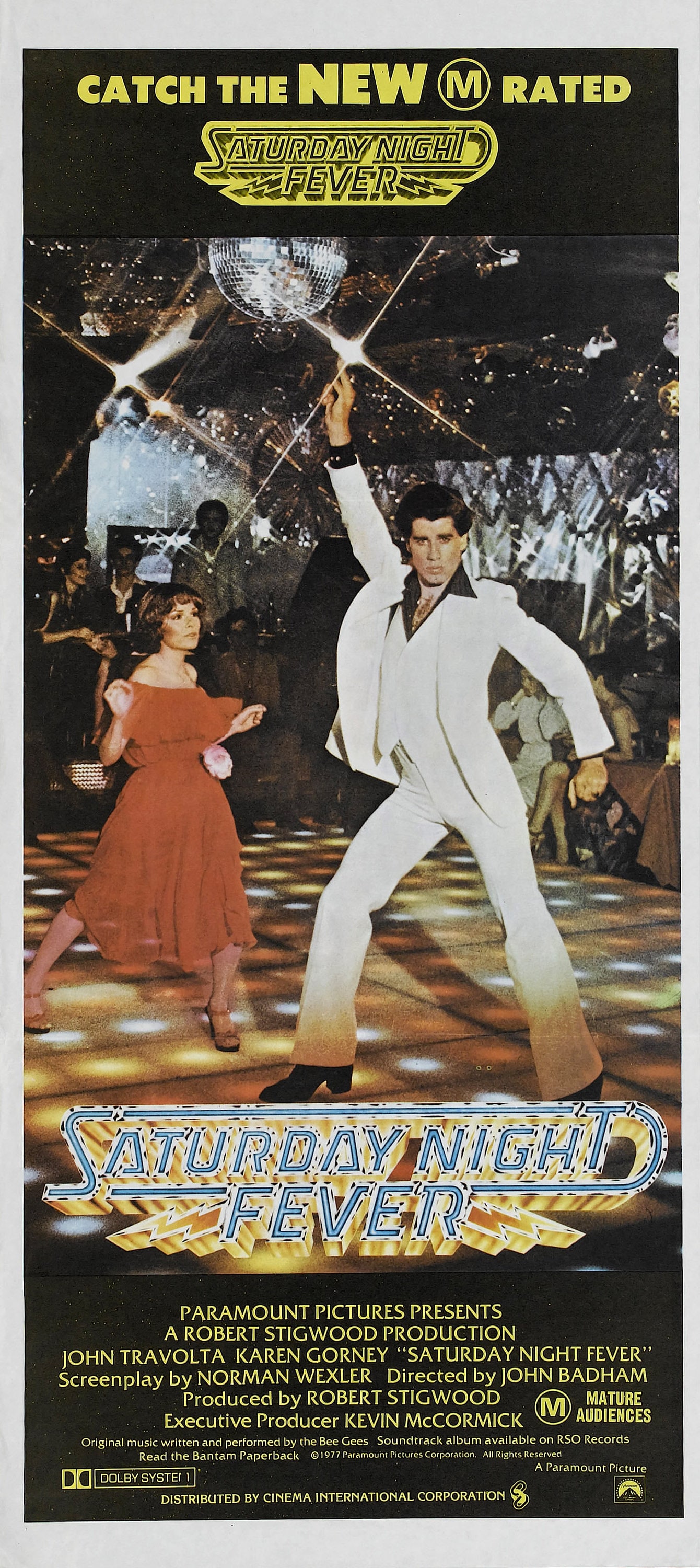 La locandina del film "La febbre del sabato sera", 1977