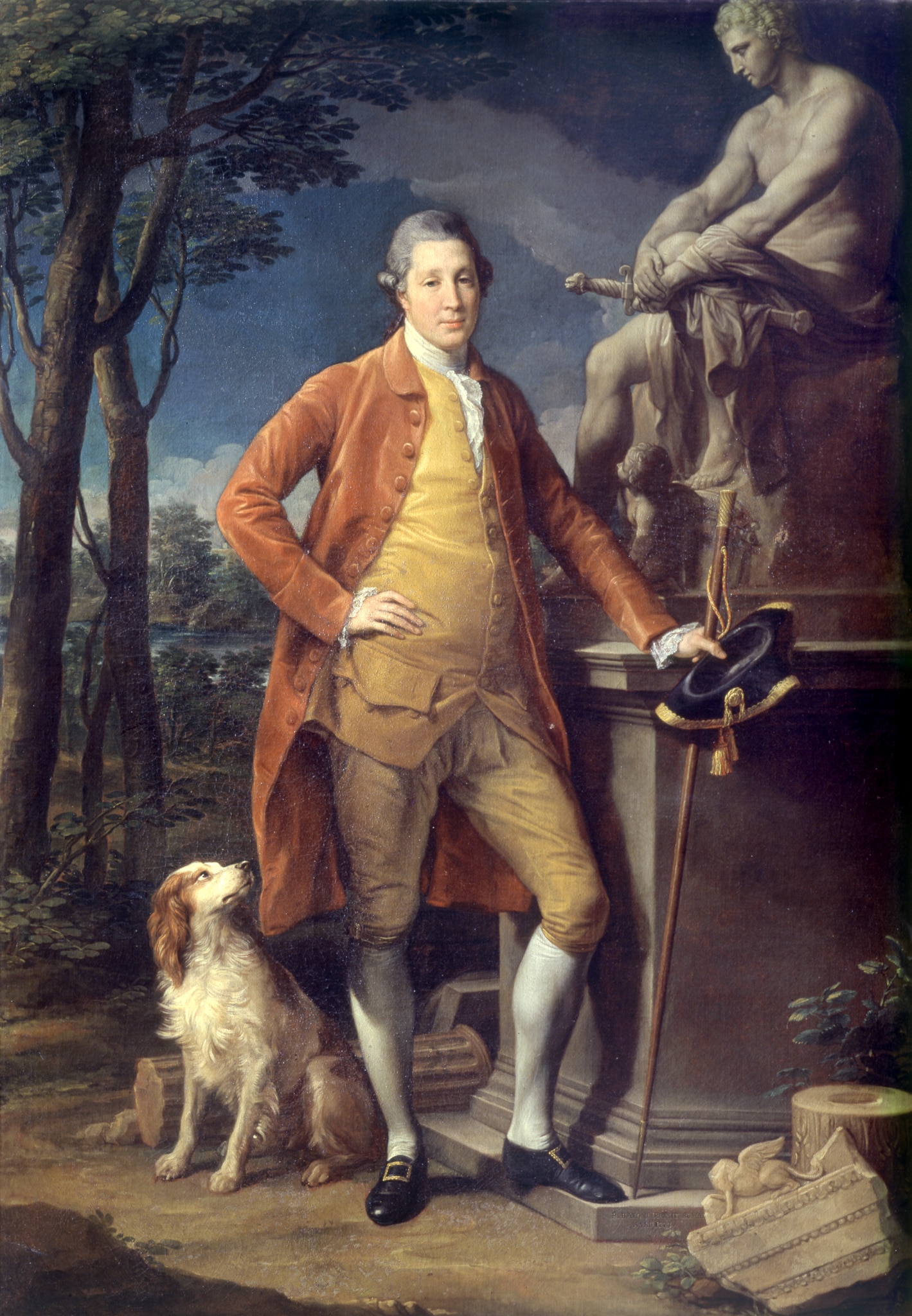 Pompeo Batoni (Lucca 1708 - Roma 1787) "Ritratto di John Staples" 1773. Olio su tela, 264 x 198 cm 