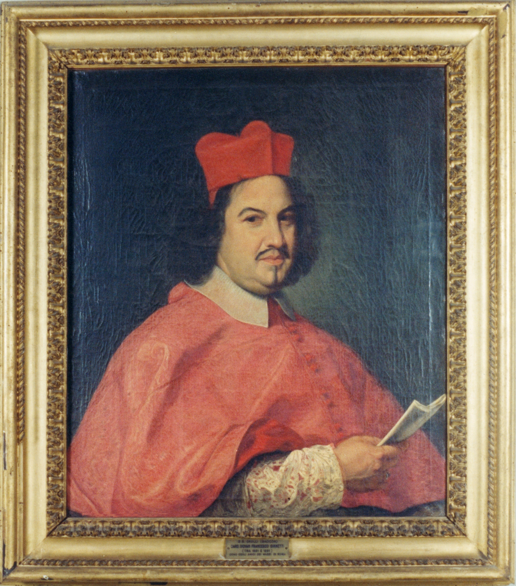Giovan Battista Gaulli, detto il Baciccio (Genova 1639 - Roma 1739) "Il cardinale Giovan Francesco Ginetti", 1681 circa. Olio su tela, 85 x 73 cm