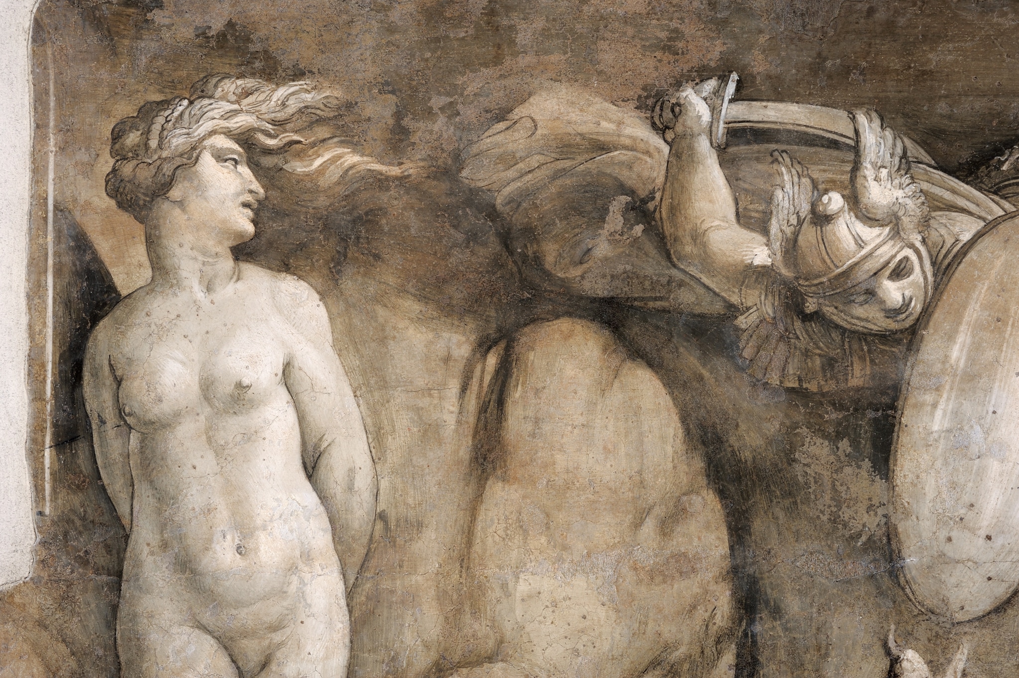 Polidoro da Caravaggio - Perseo libera Andromeda 1525 circa affresco staccato 218 x 276 cm MR 730