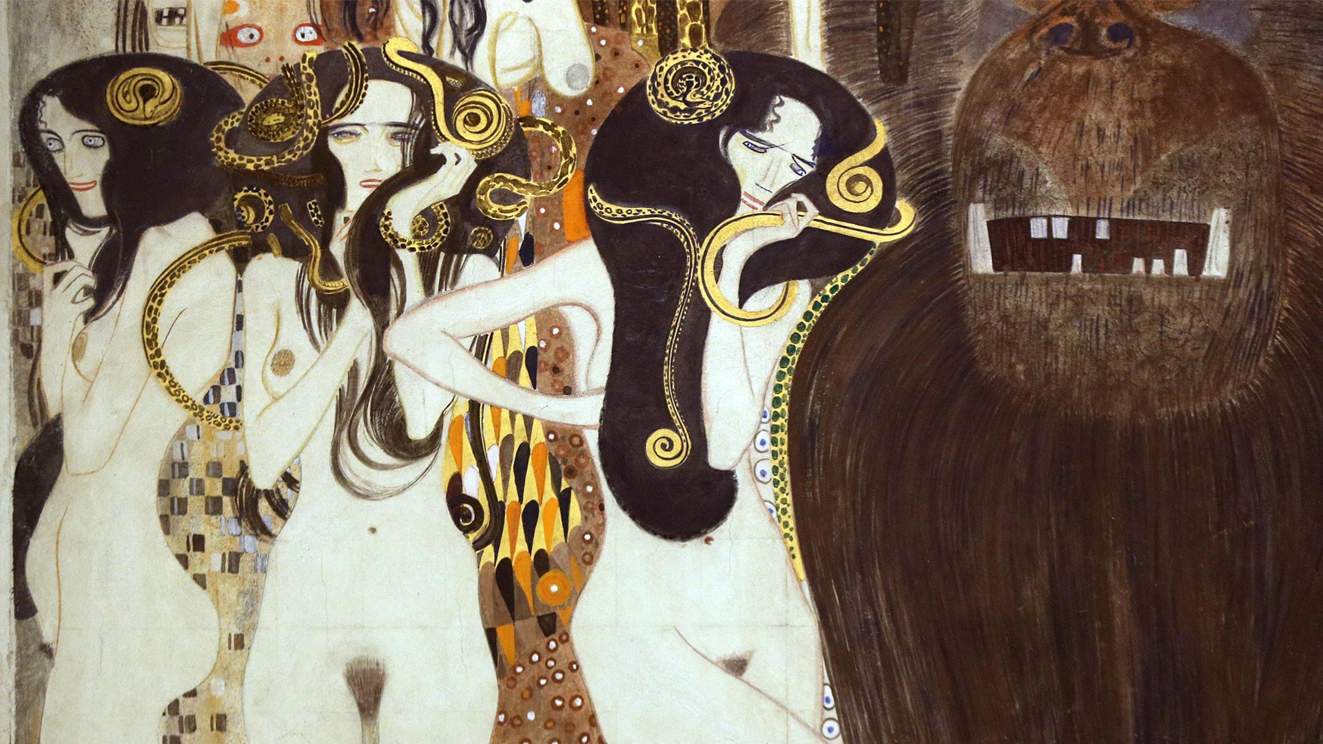 Gustav Klimt, Il fregio di Beethoven, dett. Palazzo della Secessione, 1902, Vienna, Austria