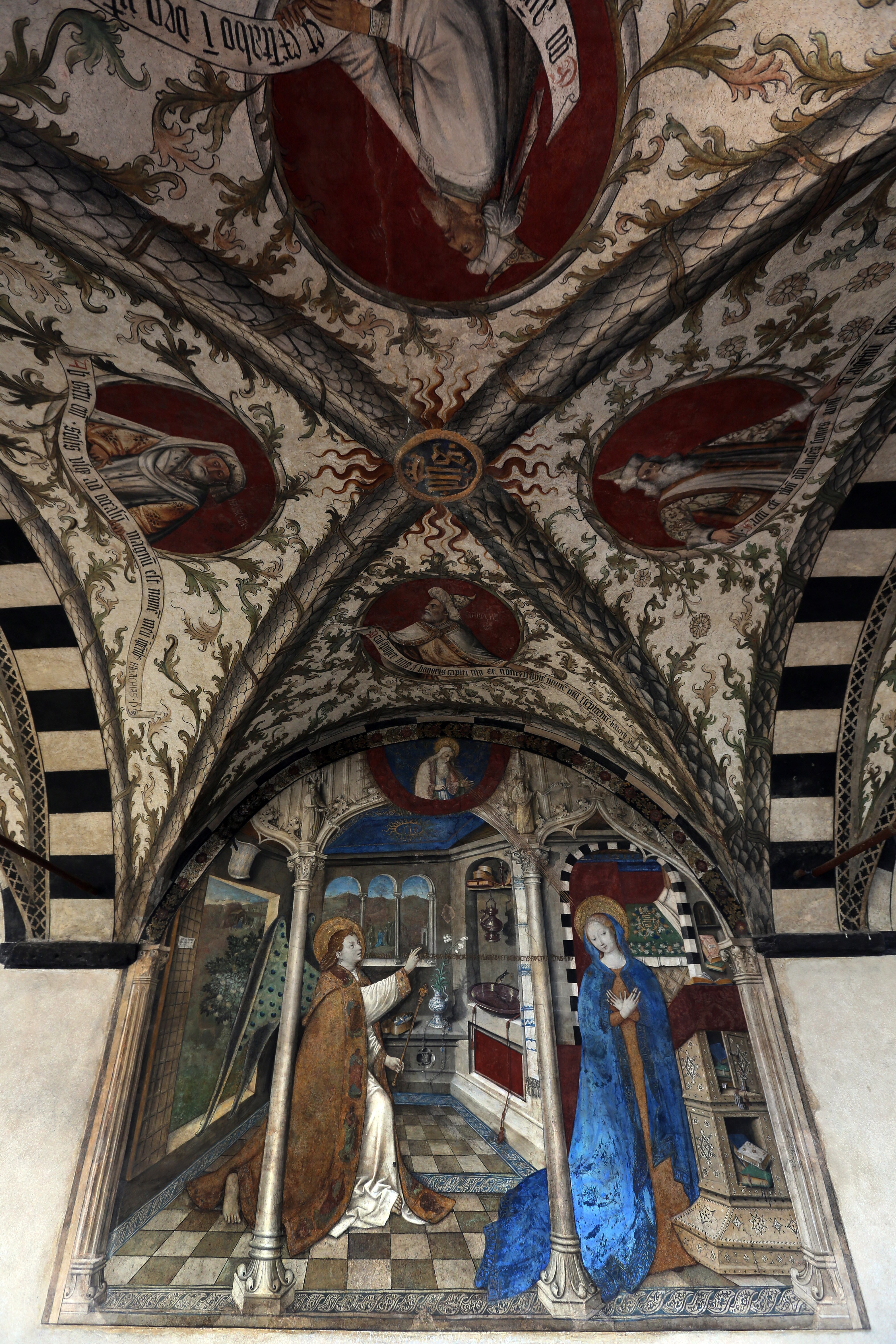 Santa Maria di Castello. L'Annunciazione di Giusto da Ravensburg, affresco (1451). Foto Fabio Bussalino