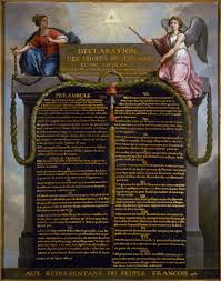 Raffigurazione della Dichiarazione universale dei diritti dell’uomo e del cittadino, emanata in Francia il 26 agosto 1789