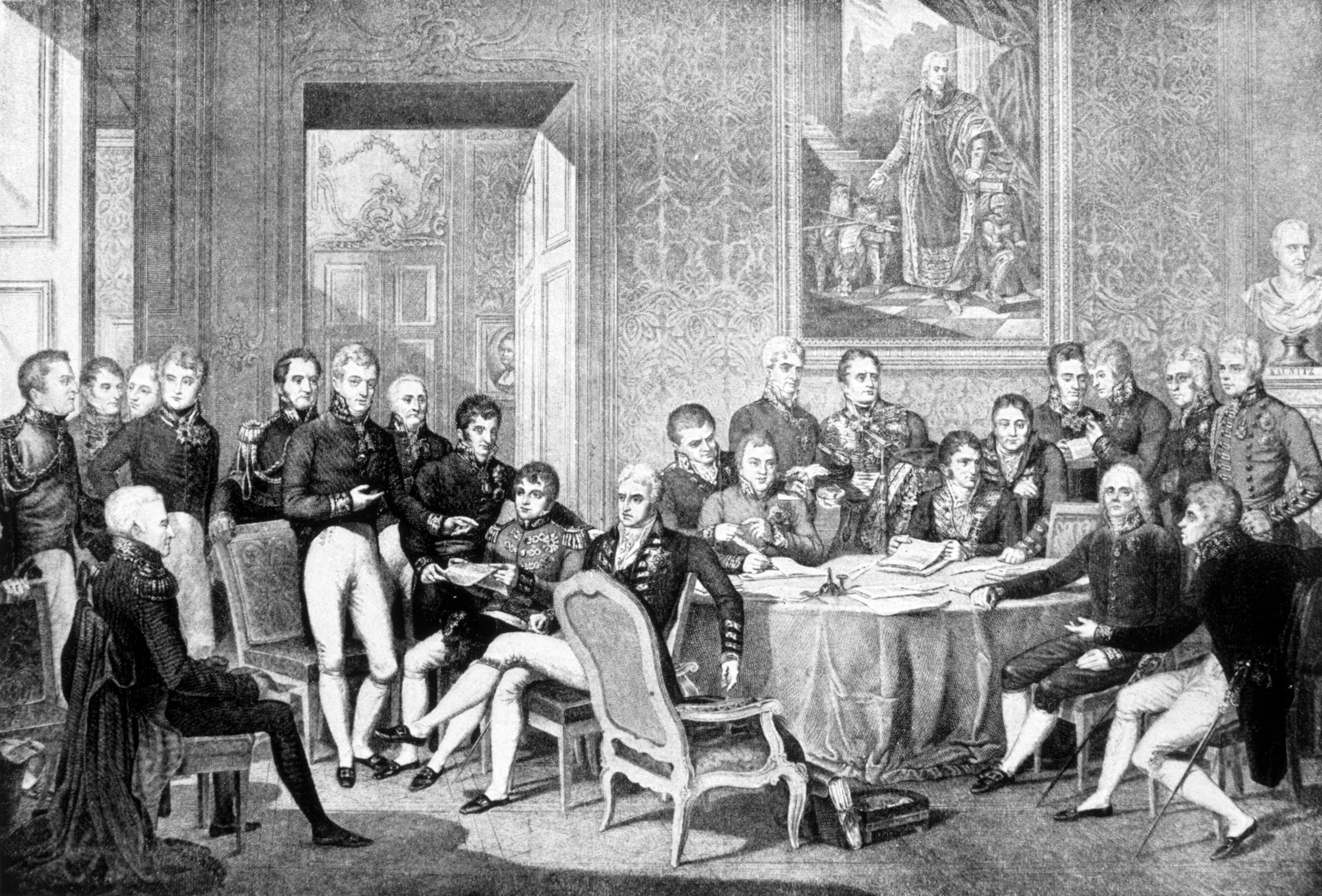 Il Congresso tenutosi a Vienna dal 10 novembre 1814 al 9 giugno 1815, a cui prendono parte Austria, Inghilterra, Russia, Prussia e la Francia