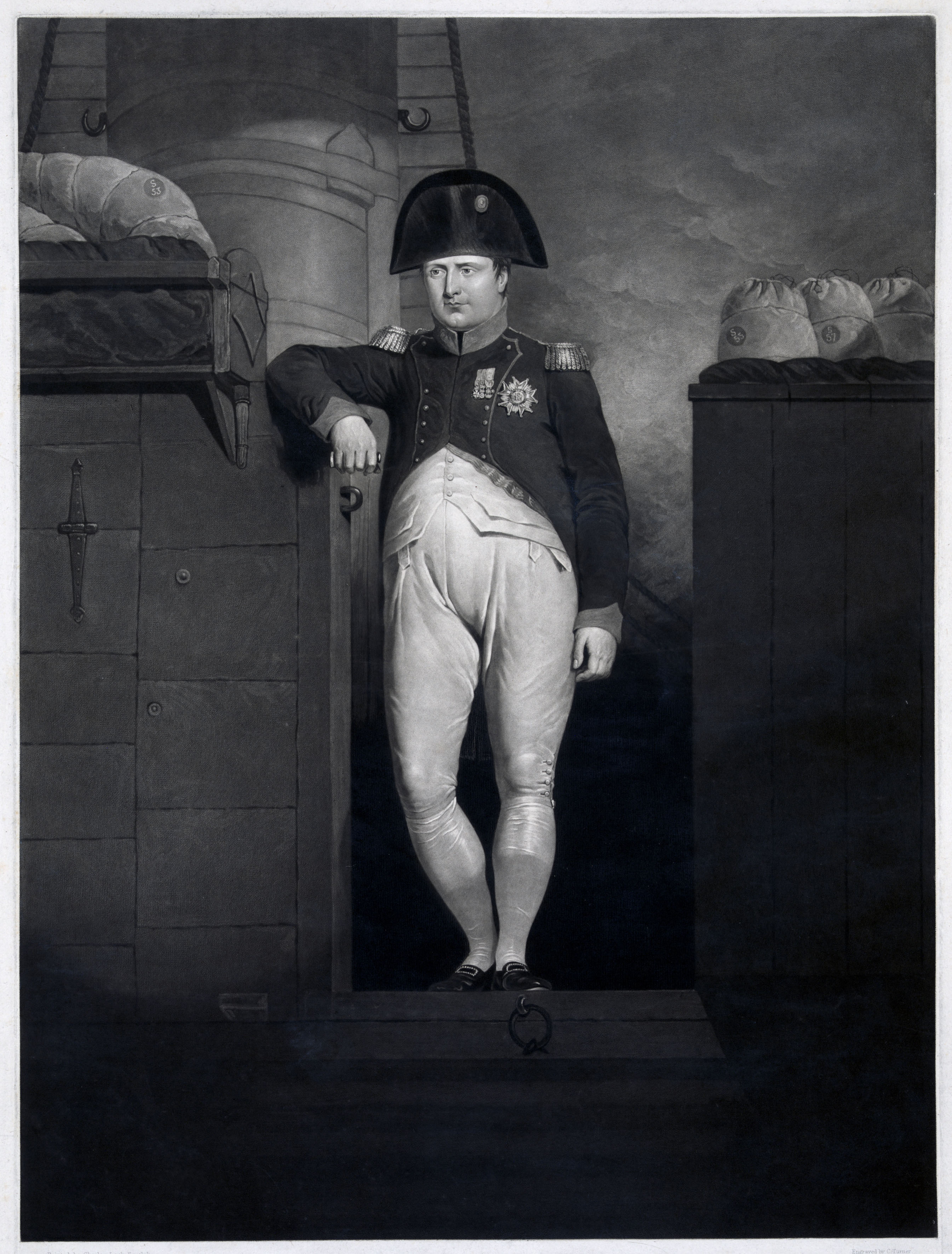 Un quadro che ritrae Napoleone verso il suo primo esilio, all’isola d’Elba