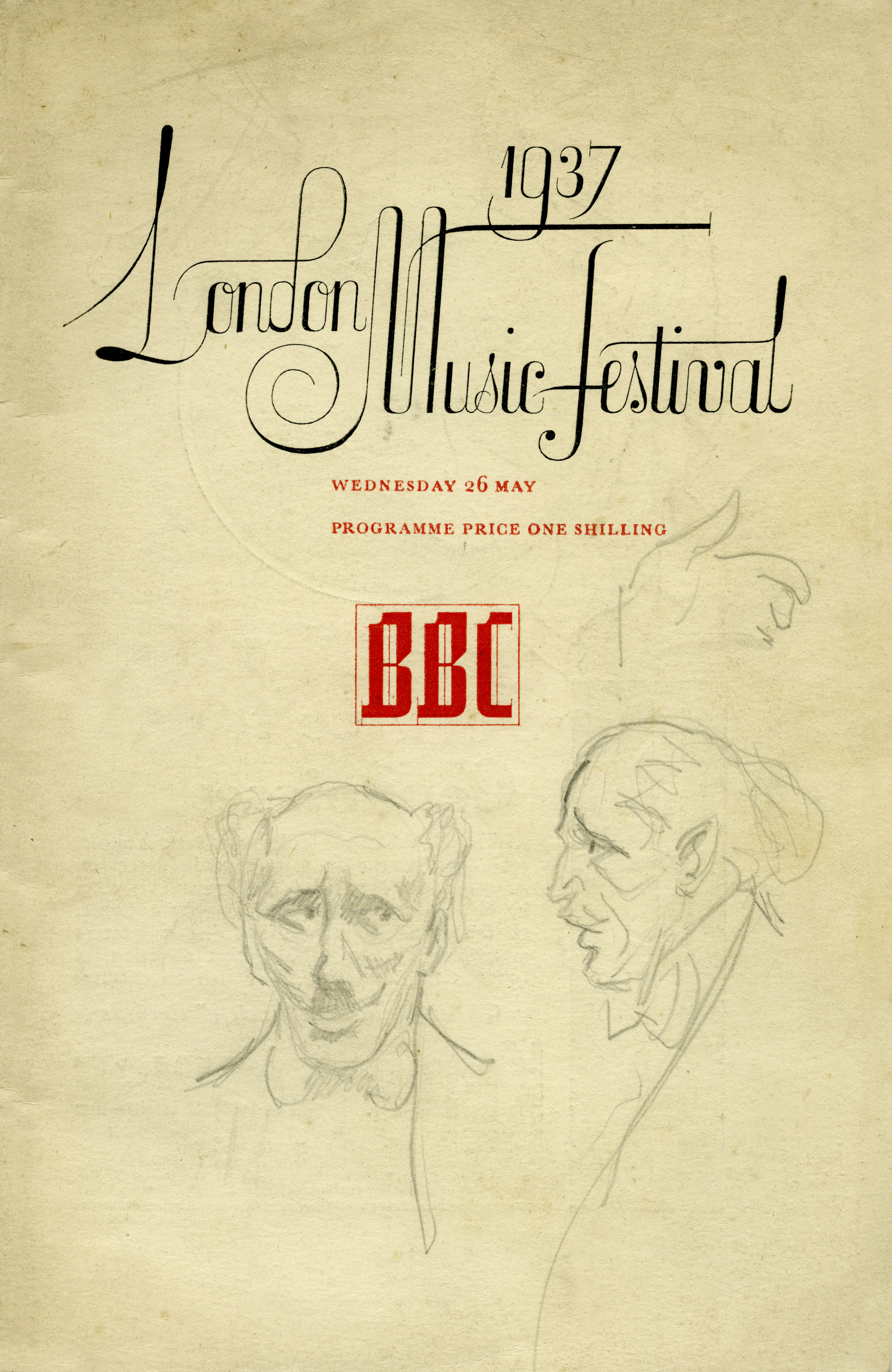 1937. Copertina del programma di sala del London Music Festival del 26 maggio.