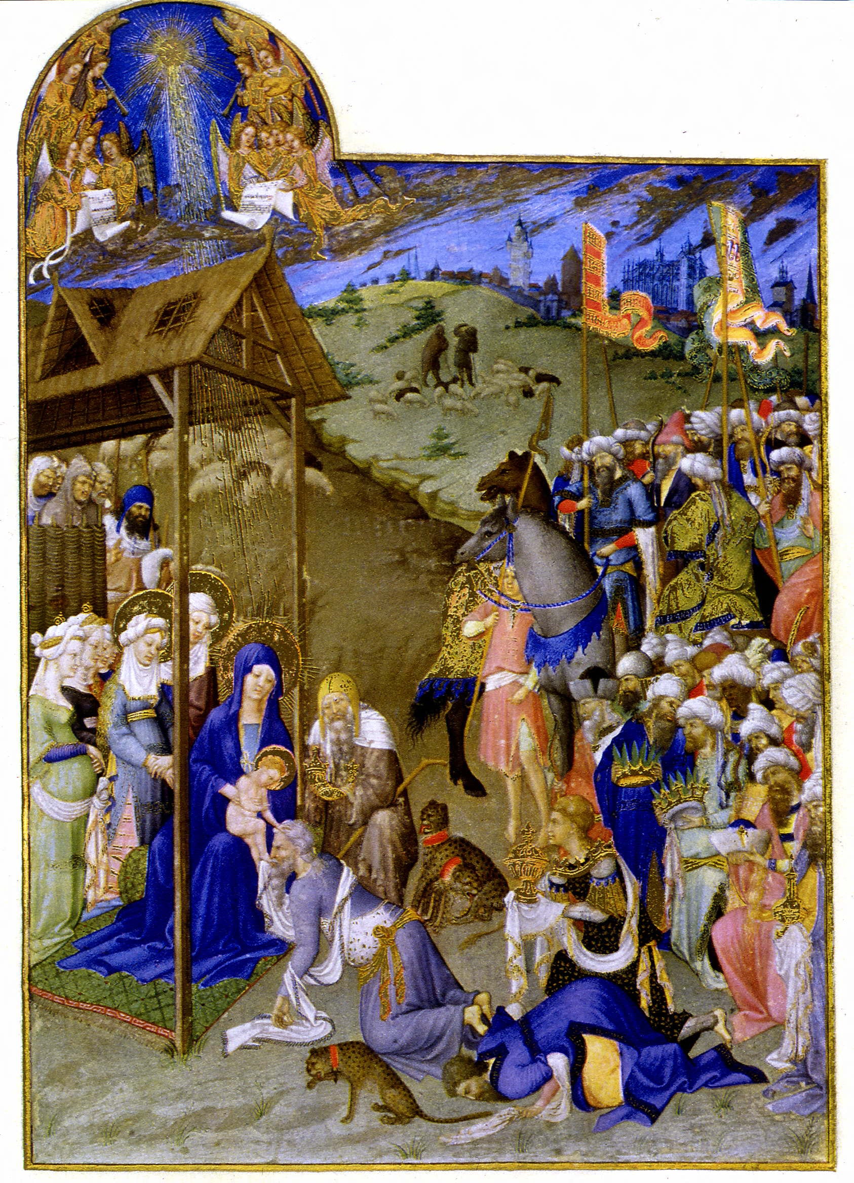 Adorazione dei Magi, miniatura estratta da "Très Riches Heures du duc de Berry", XV secolo, Museo Condé, Chantilly. Credito: © Roger-Viollet/contrasto