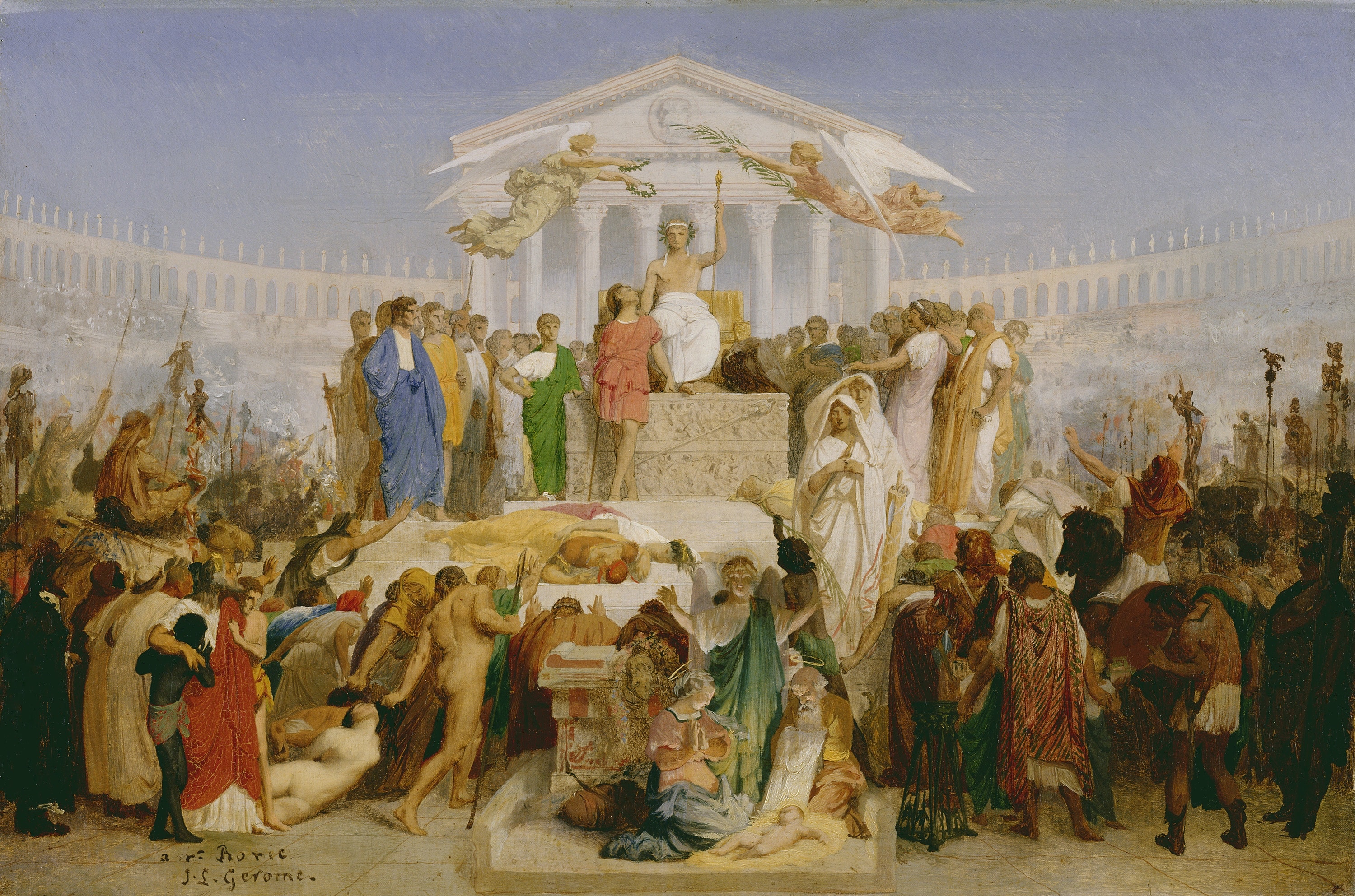 Il secolo di Augusto: la nascita di N.S.Gesù Cristo, Jean Léon Gerôme, 1852-54, olio su tela 620,0 x 1015,0 cm. Musée de Picardie, Amiens. Credito: Courtesy Everett Collection/Contrasto 