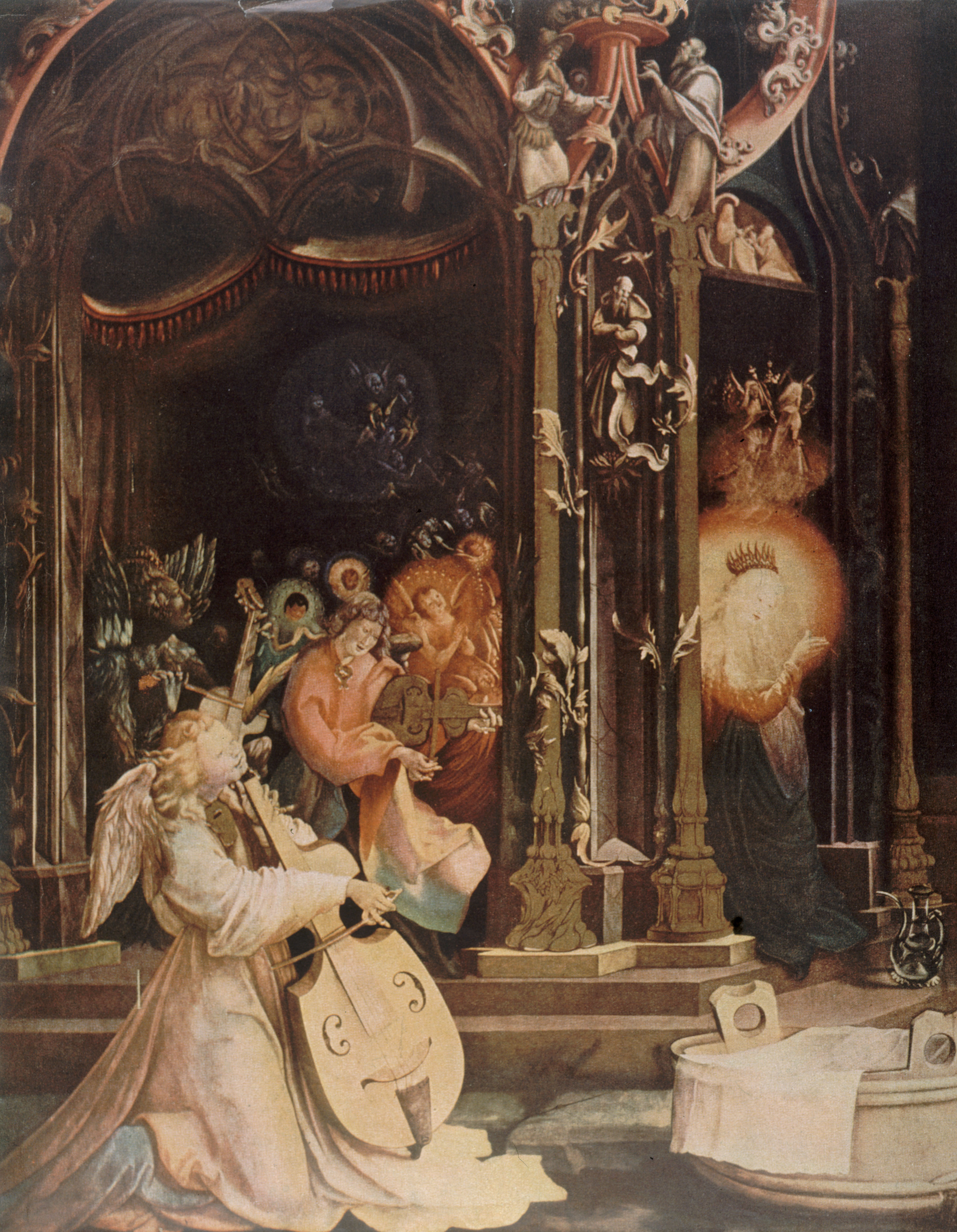 Natività, Il coro degli angeli (Altare di Issenheim), Matthias Grünewald, 1511-1516 circa, olio su tavola, 265x304 cm. Musée d'Unterlinden, Colmar. Credito: Roger-Viollet/contrasto