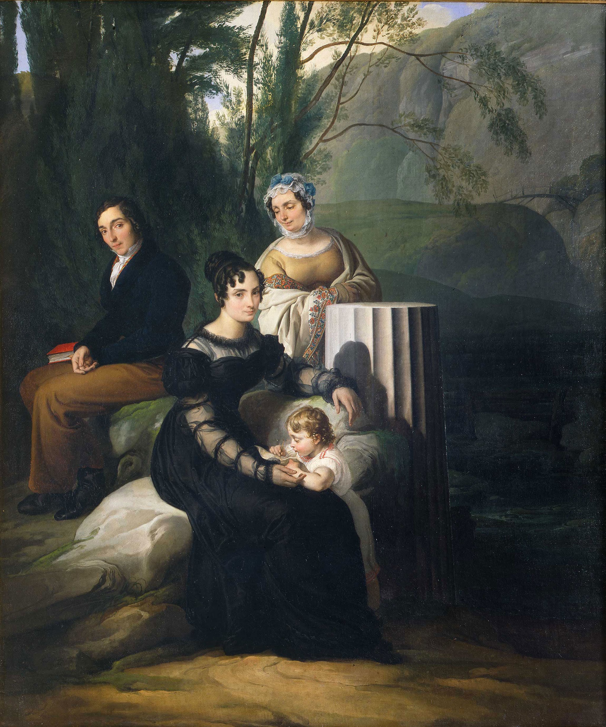 Francesco Hayez "Ritratto della famiglia Borri Stampa", 1822. Olio su tela, 125 x 108 cm. Pinacoteca di Brera, Milano.