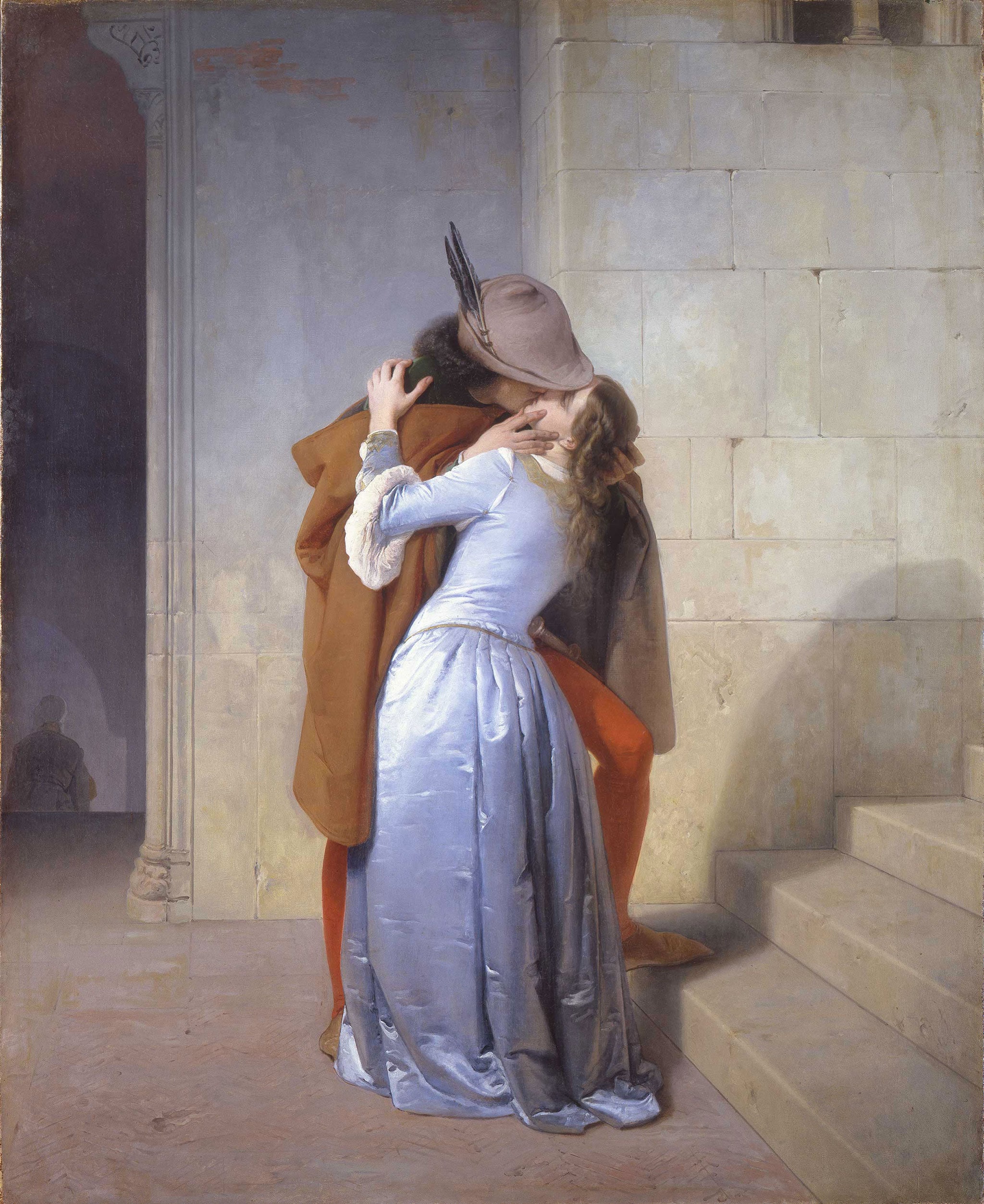 Francesco Hayez " Il bacio", 1859. Olio su tela, 112 x 88 cm. Pinacoteca di Brera, Milano.