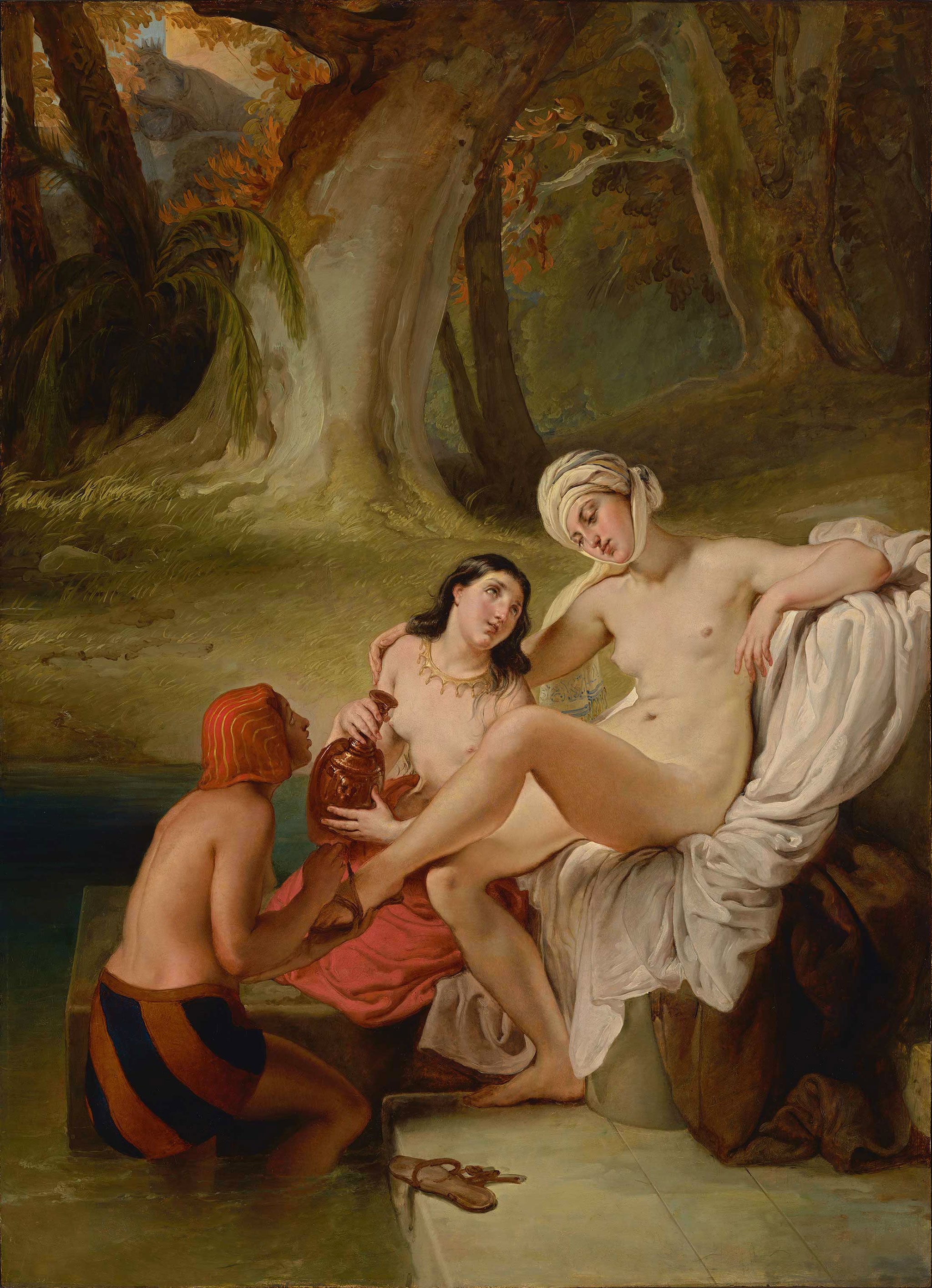 Francesco Hayez "Betsabea al bagno", 1841-1842. Olio su tavola, 107 x 77 cm. Pinacoteca di Brera, Milano.