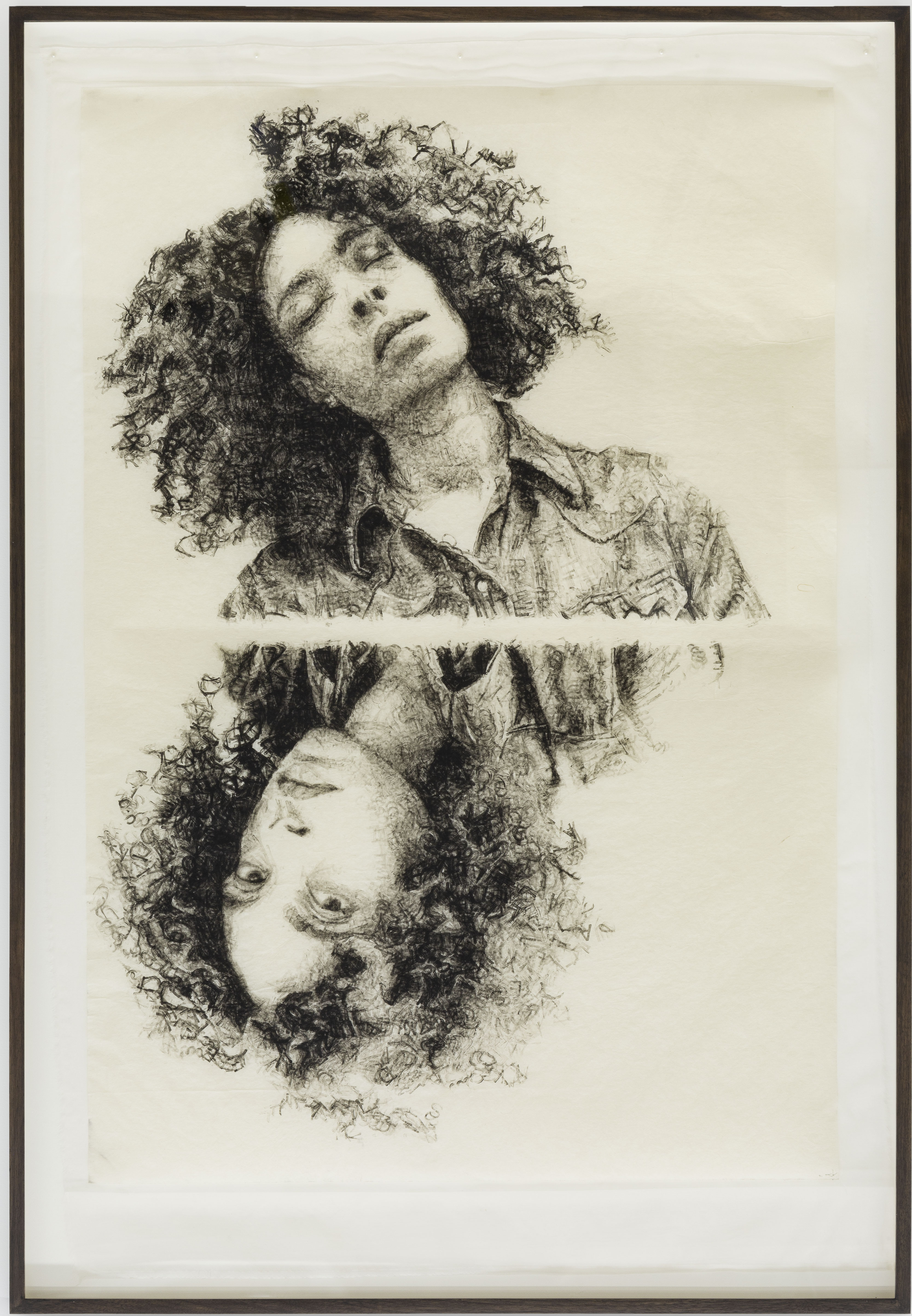 Kenturah Davis “Both”, 2016. Pittura ad olio applicata con timbri di lettere in gomma su carta Gampi silk-backed, 106.7 x 69.8 cm. Foto dell'opera per gentile concessione dell'artista e della Matthew Brown Gallery 