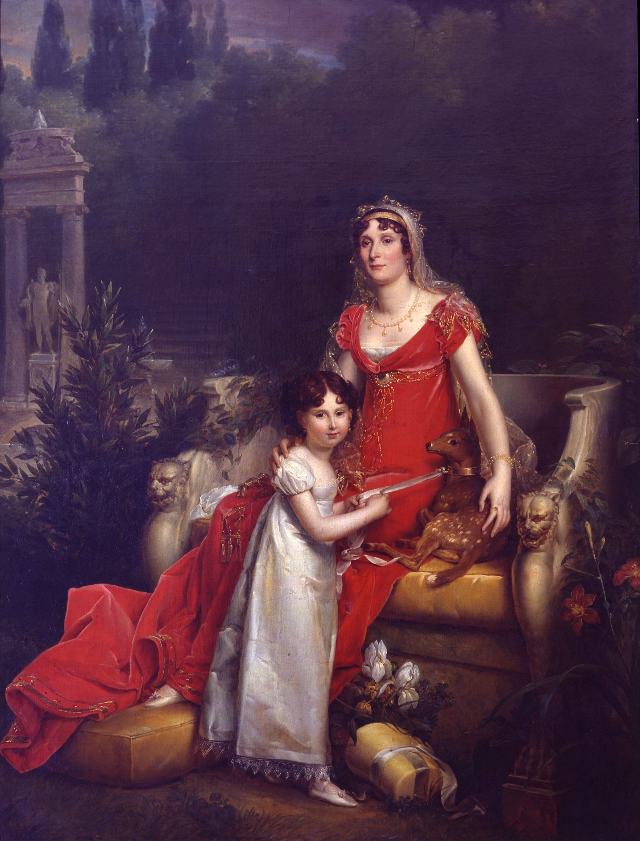 François Gérard, Elisa Bonaparte Baciocchi con la figlia Napoleona Elisa, 1810 ca. OIio su tela, cm 210 x 158© Sovrintendenza Capitolina - Museo Napoleonico