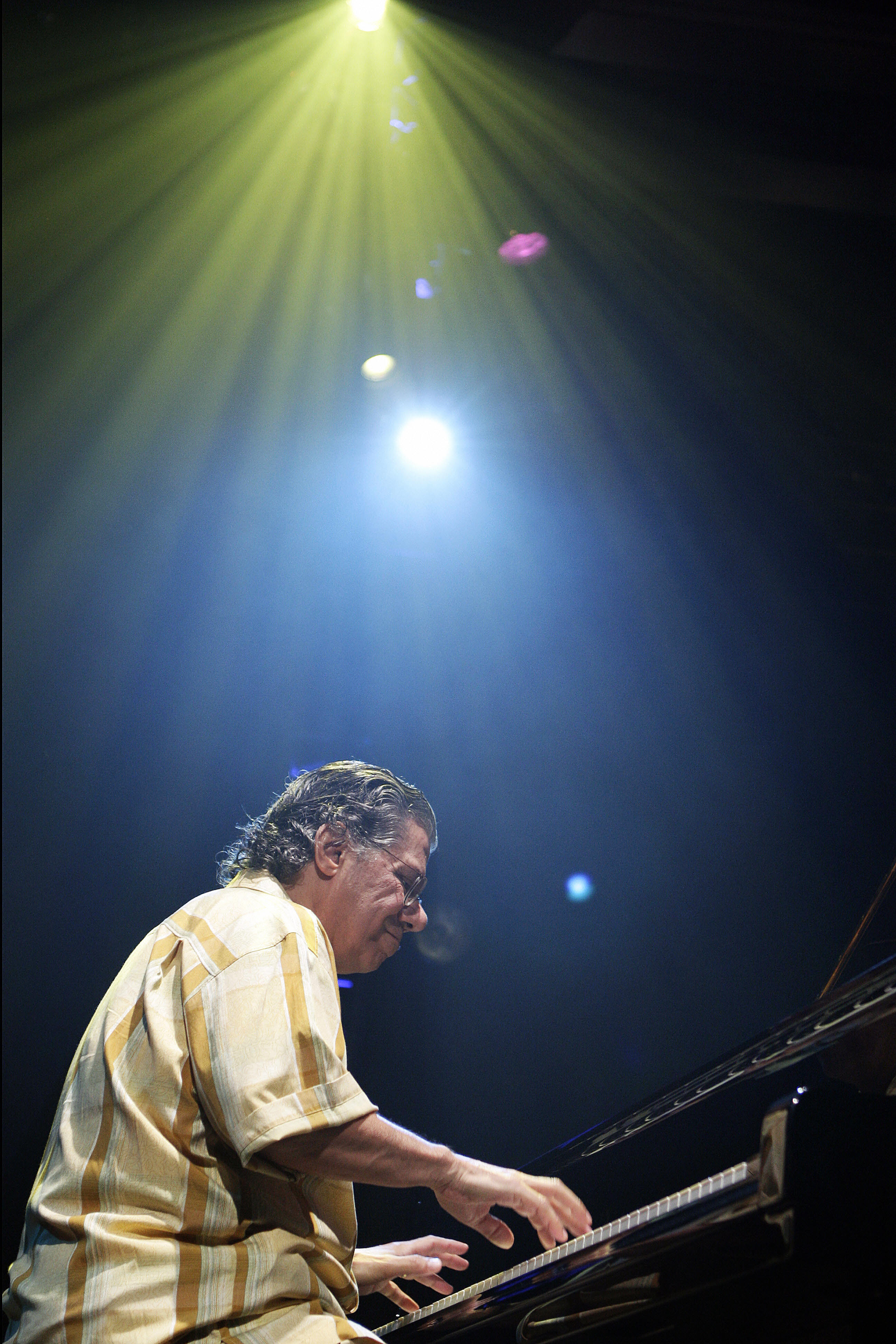 Chick Corea si esibisce sul palco della Miles Davis Hall durante la 41esima edizione del Montreux Jazz Festival, 9 luglio 2007.