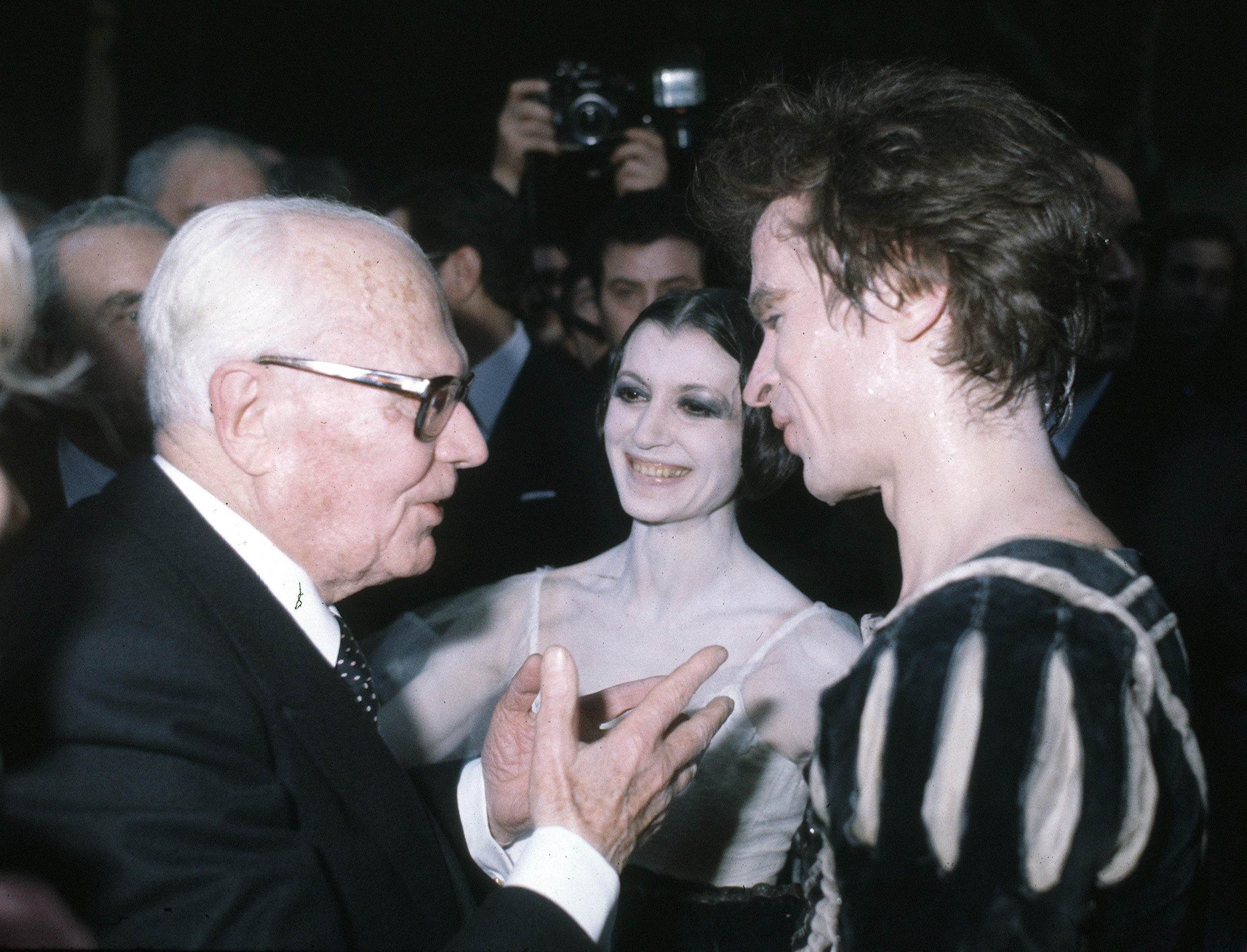 Insieme a Carla Fracci e Nureyev al Teatro dell'Opera di Roma nel 1980