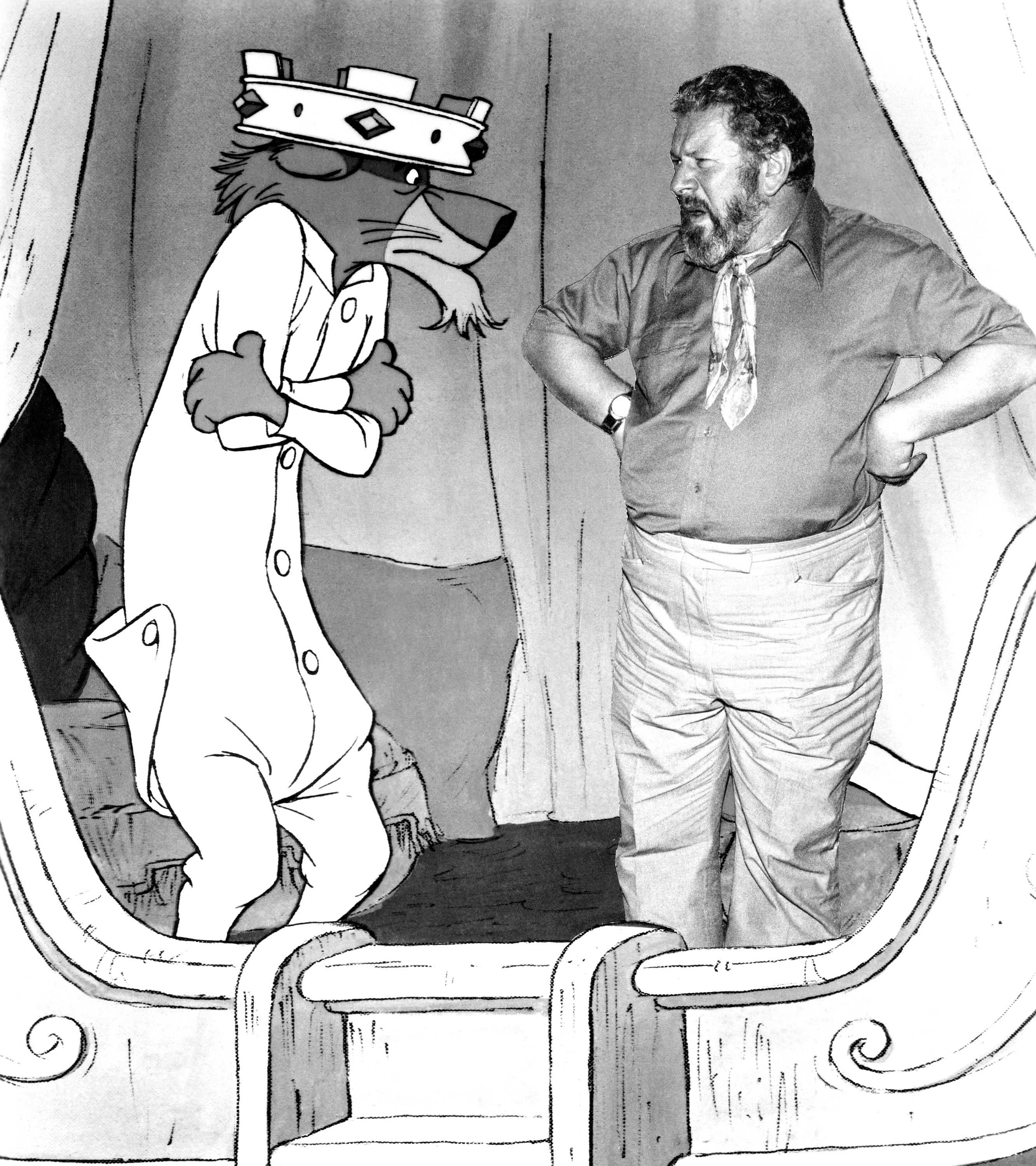 Ustinov ha dato la sua voce al personaggio di Re Artù nel cartone animato "Robin Hood"