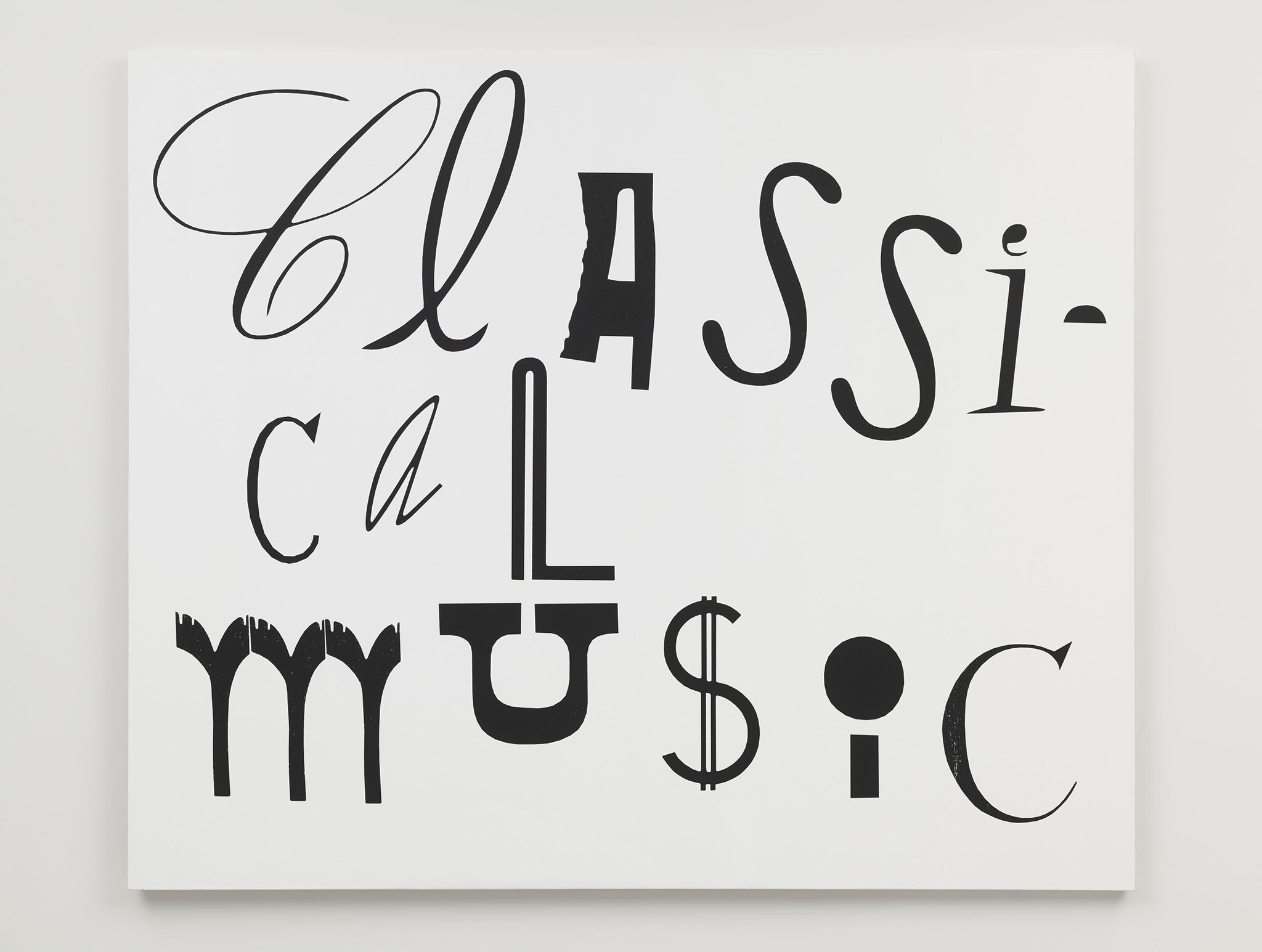 Matthew Brannon "Classical Music", 2021. Acrilico su tela 152.5 x 183.2 x 3.9 cm. Foto Kevin Frances 